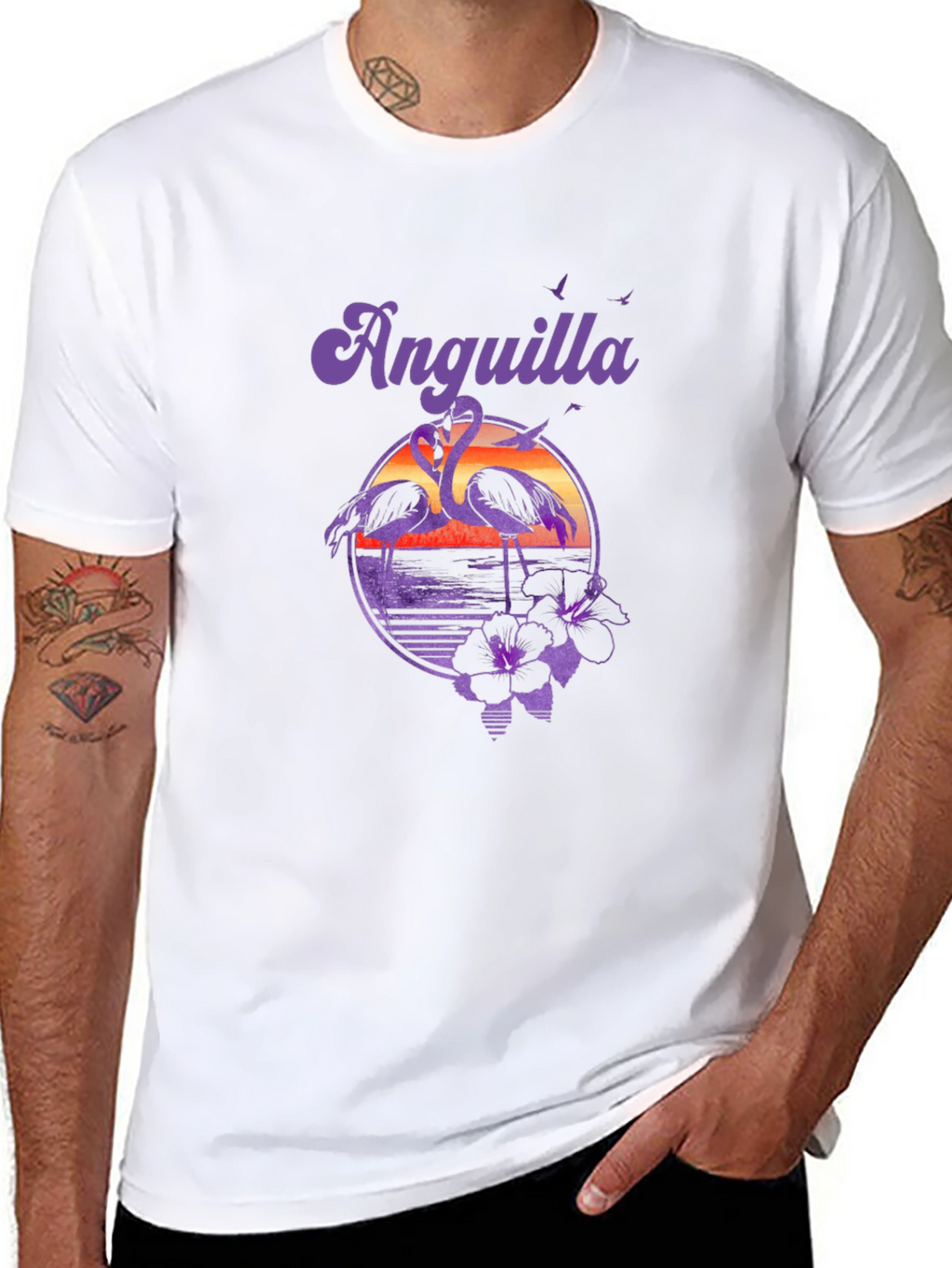 Anguilla Flamingo Sunset T-Shirt