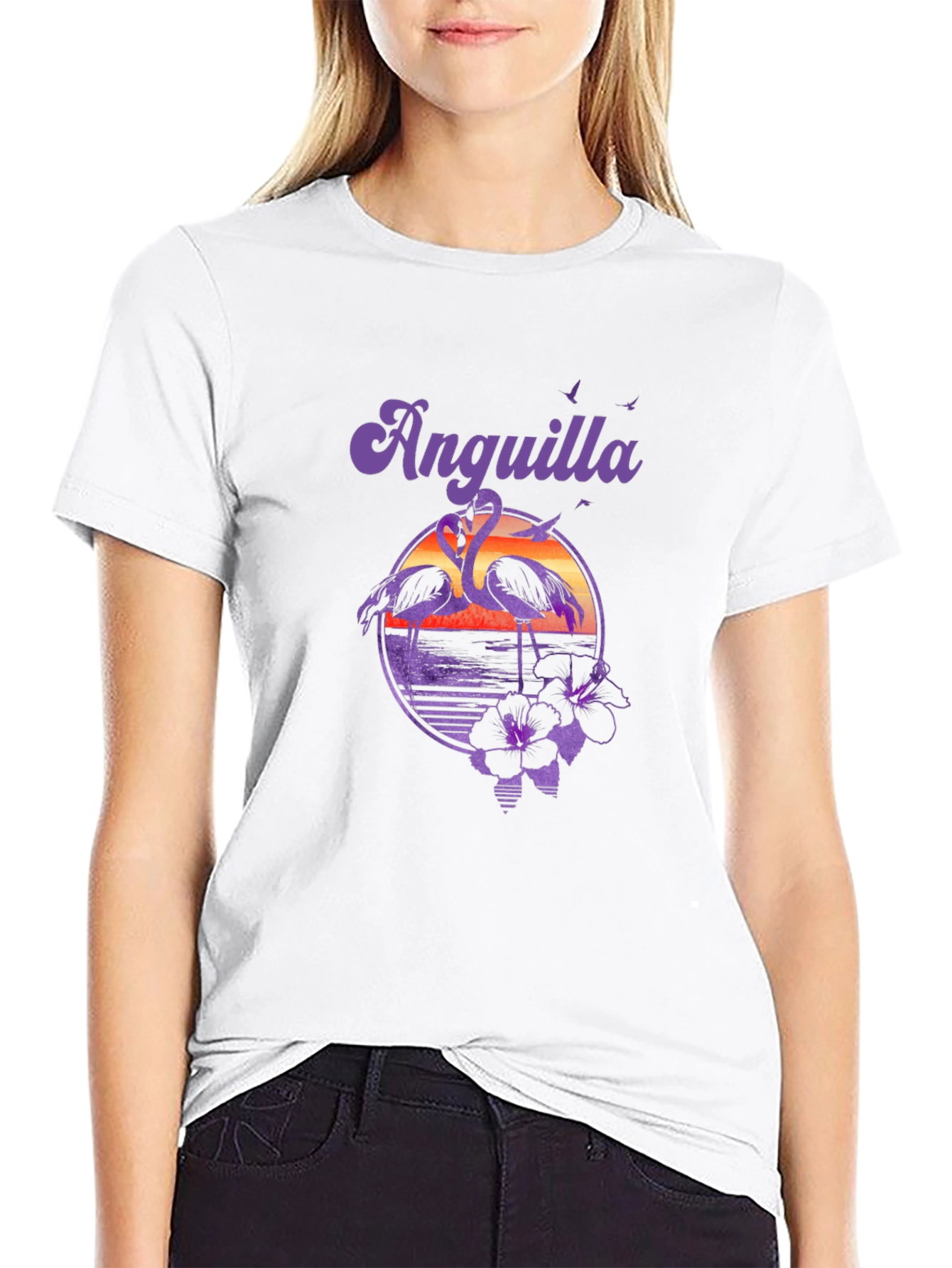 Anguilla Flamingo Sunset T-Shirt