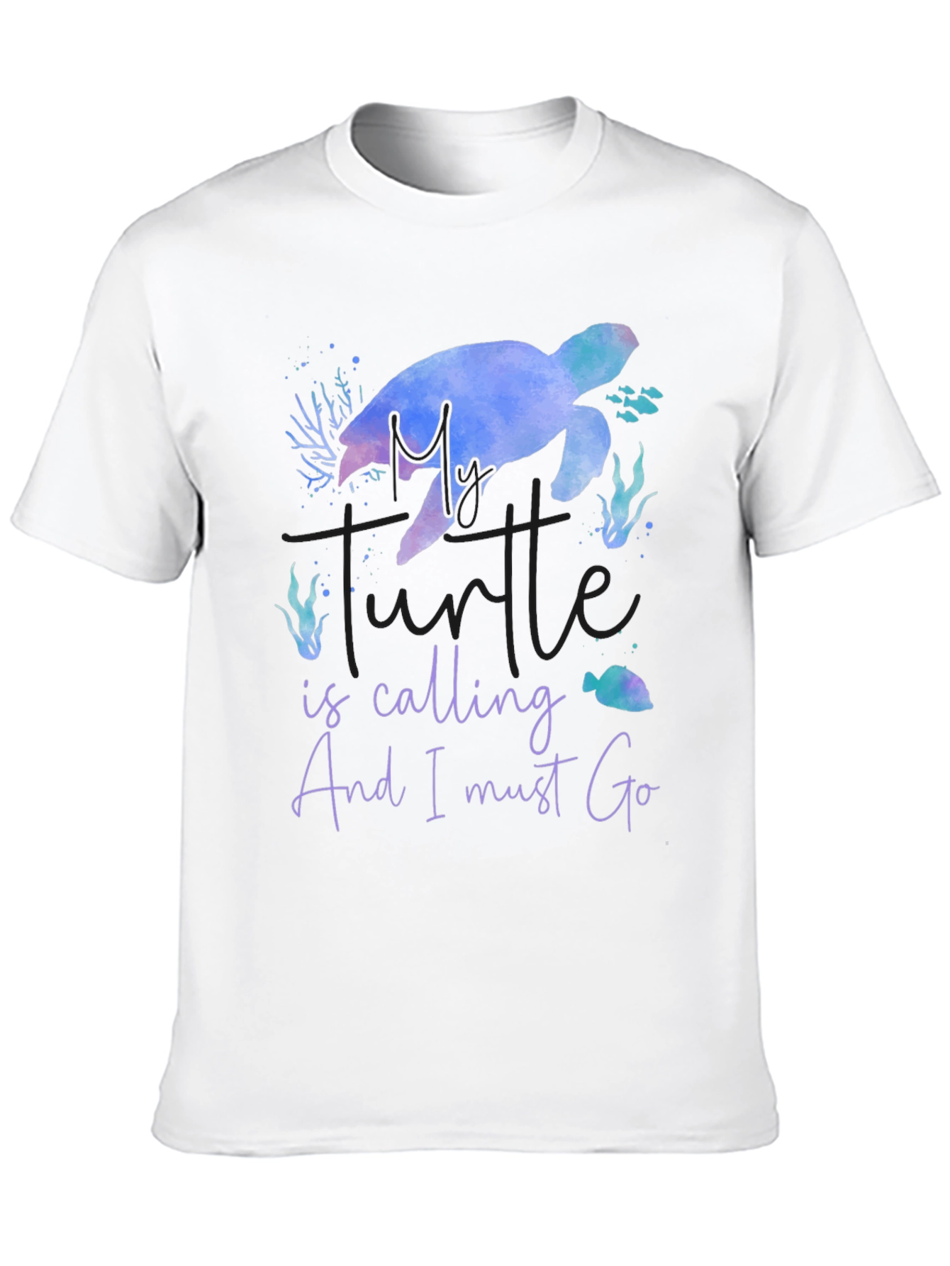 My Turtle Is Calling Mens Black T-Shirt