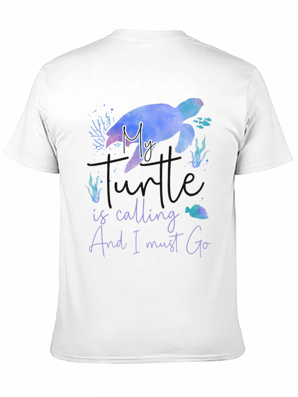 My Turtle Is Calling Mens Black T-Shirt