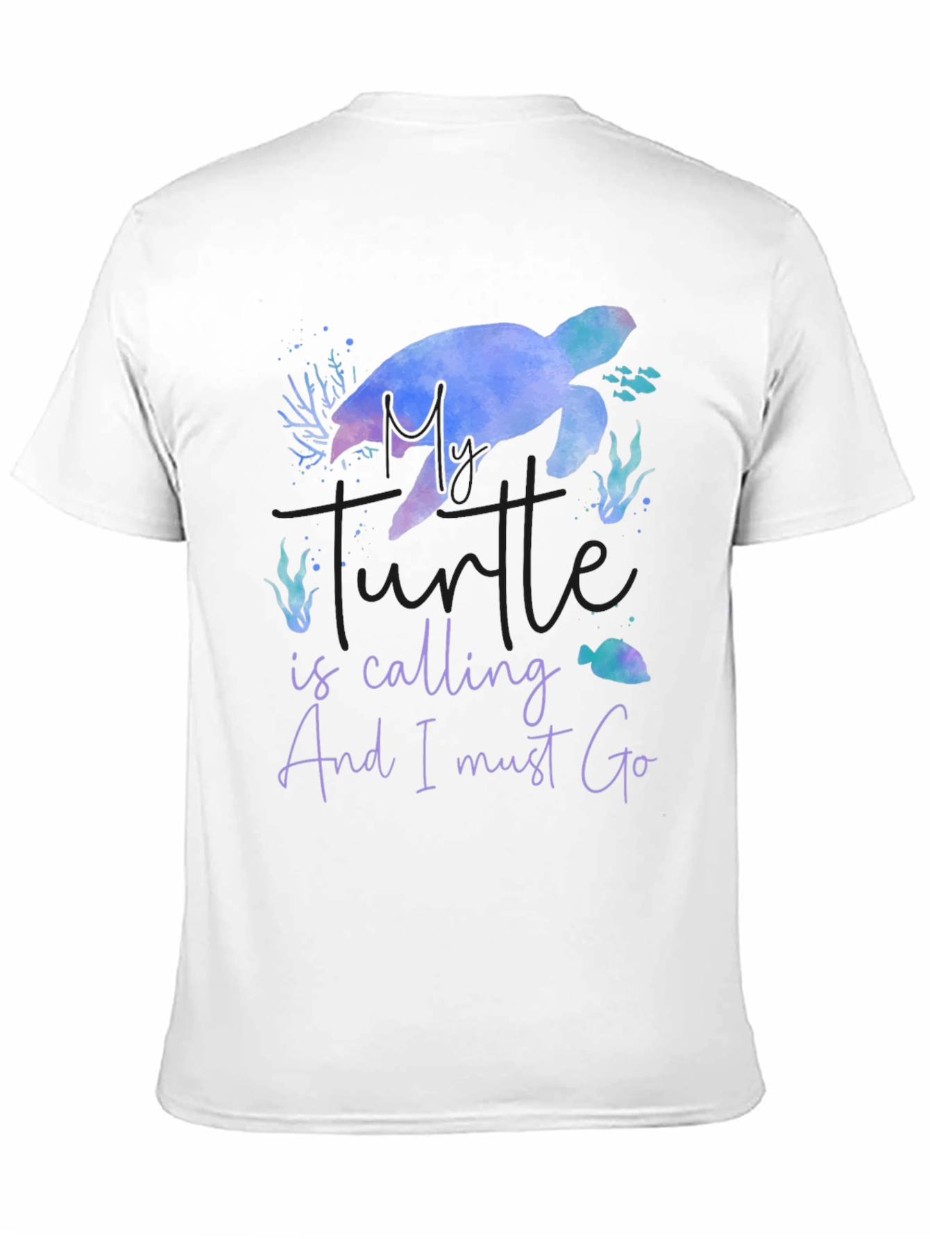 My Turtle Is Calling Mens Black T-Shirt
