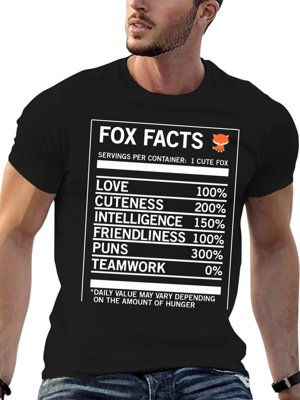Fox Facts Nutrition T-Shirt - Love Cuteness & Intelligence