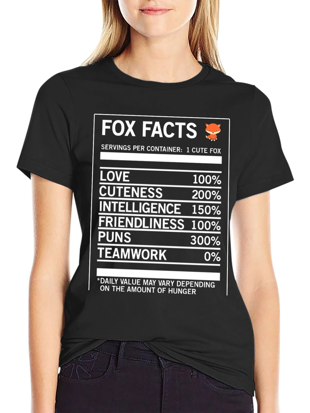 Fox Facts Nutrition T-Shirt - Love Cuteness & Intelligence