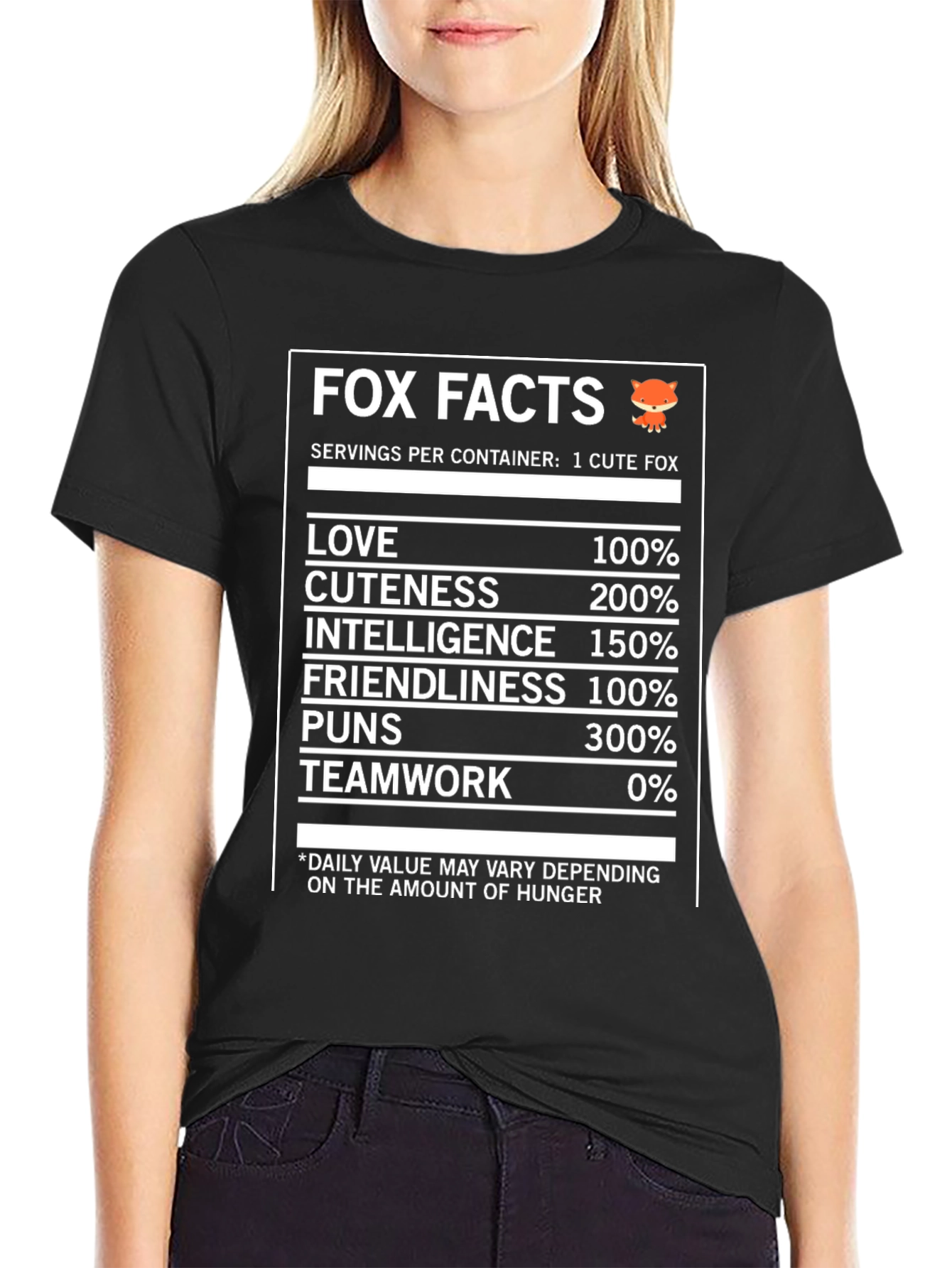 Fox Facts Nutrition T-Shirt - Love Cuteness & Intelligence