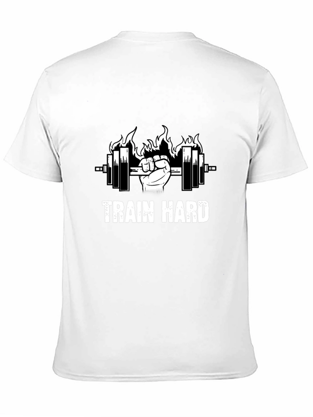 Train Hard Black Graphic Tee - Weightlifting Motivation