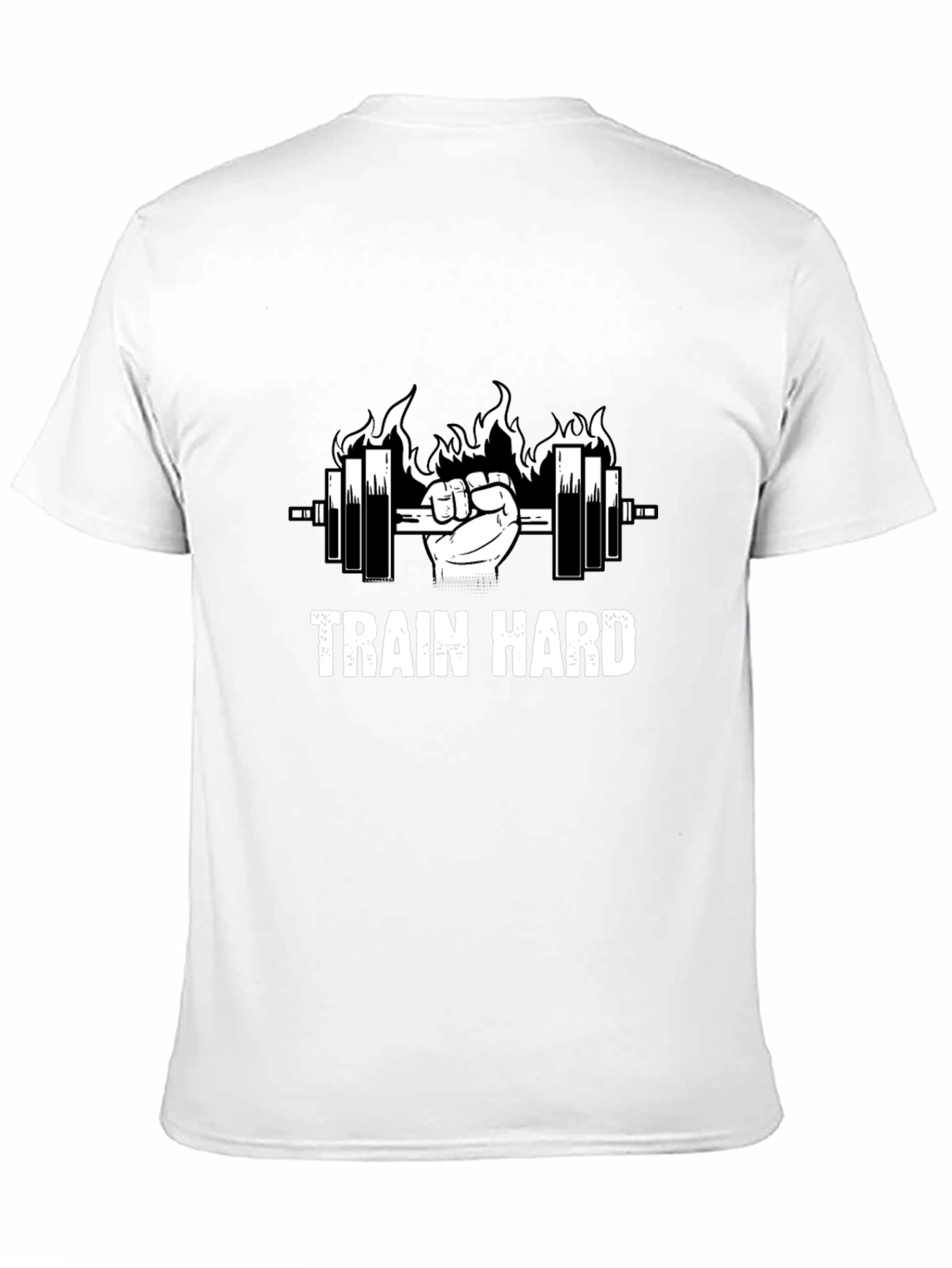 Train Hard Black Graphic Tee - Weightlifting Motivation