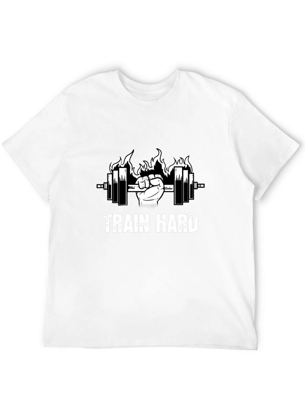 Train Hard Black Graphic Tee - Weightlifting Motivation