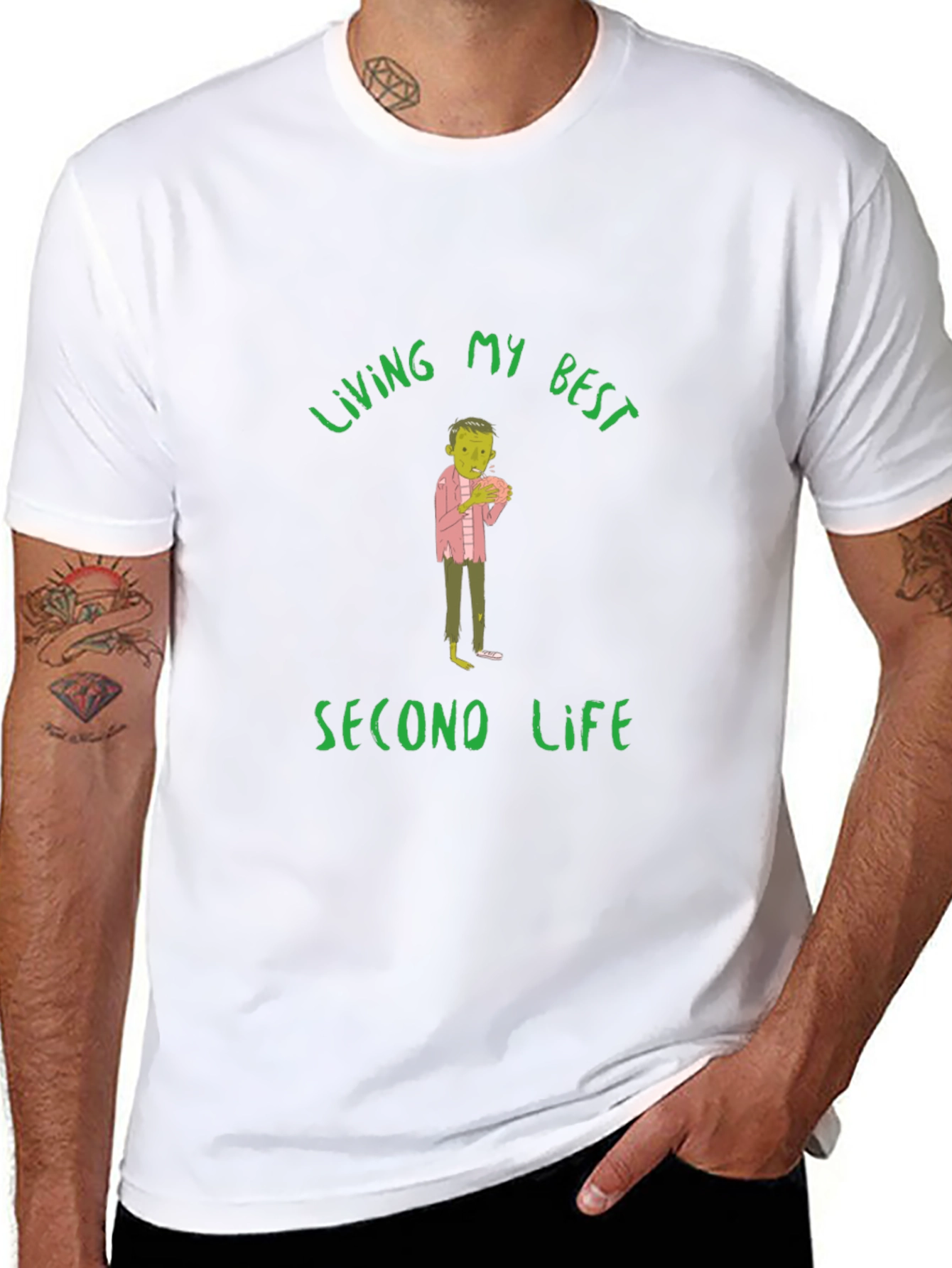 Living My Best Second Life Zombie T-Shirt