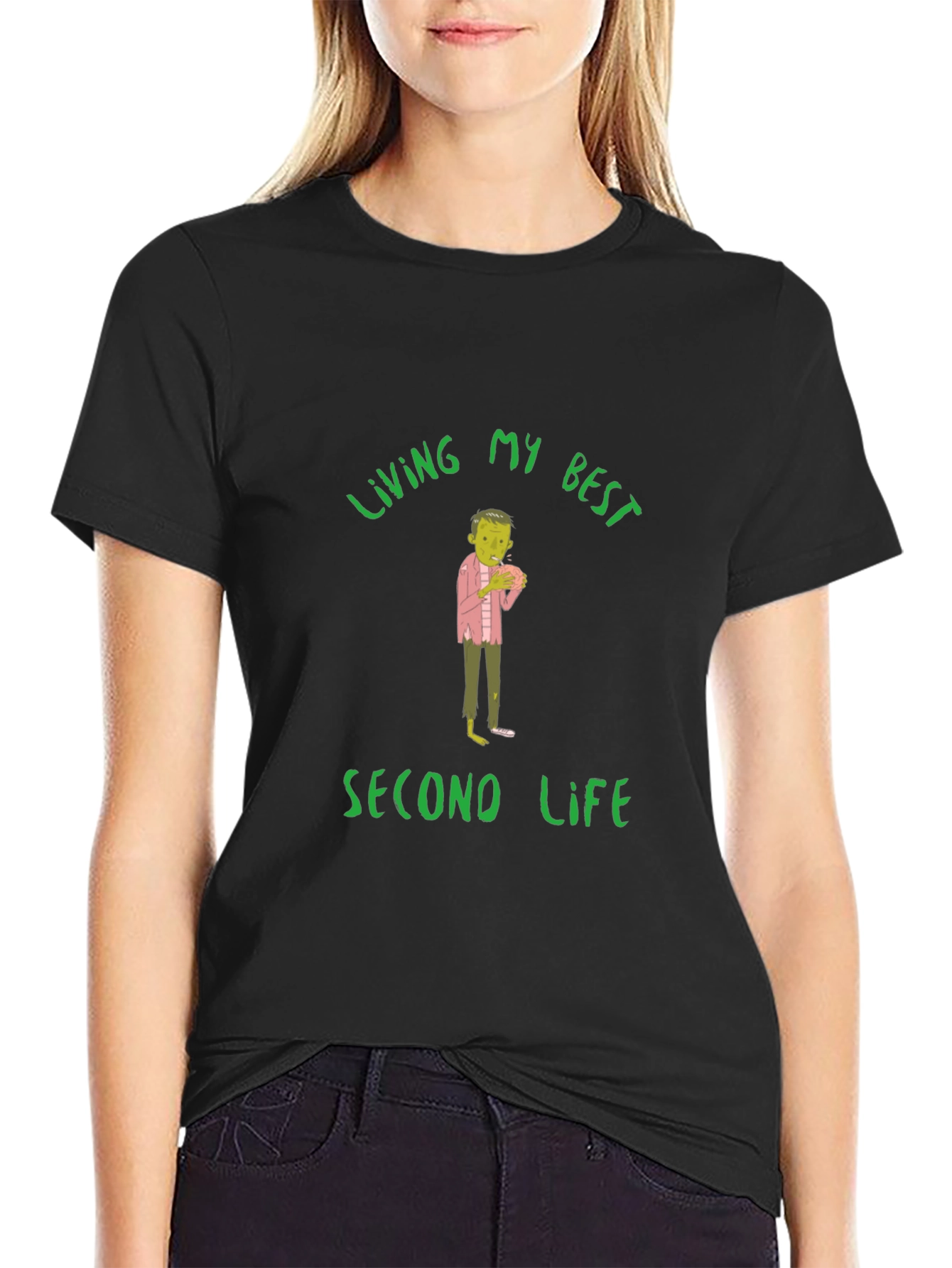 Living My Best Second Life Zombie T-Shirt