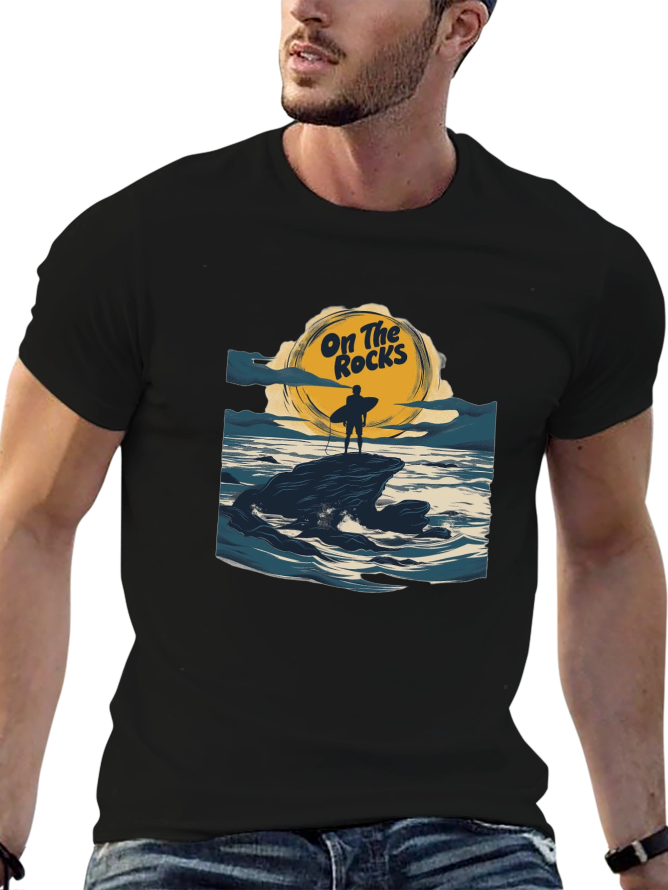 On The Rocks Graphic T-Shirt - Surf Design