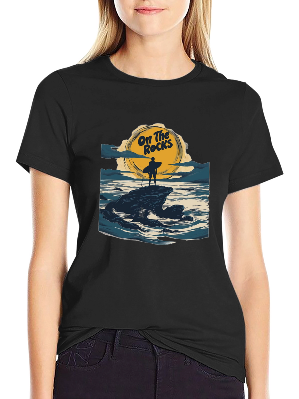 On The Rocks Graphic T-Shirt - Surf Design