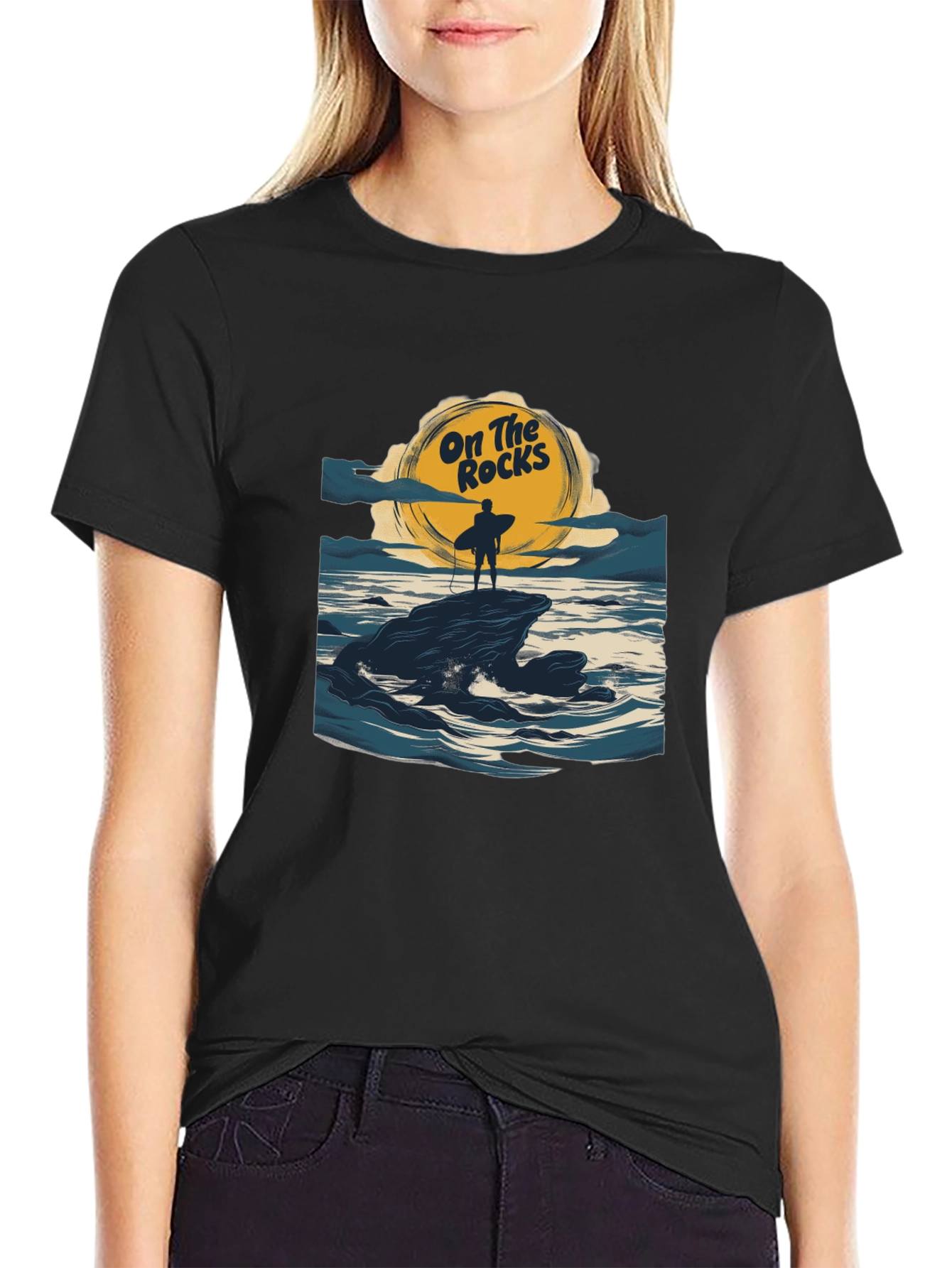 On The Rocks Graphic T-Shirt - Surf Design