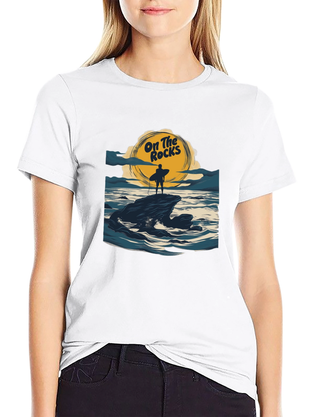 On The Rocks Graphic T-Shirt - Surf Design
