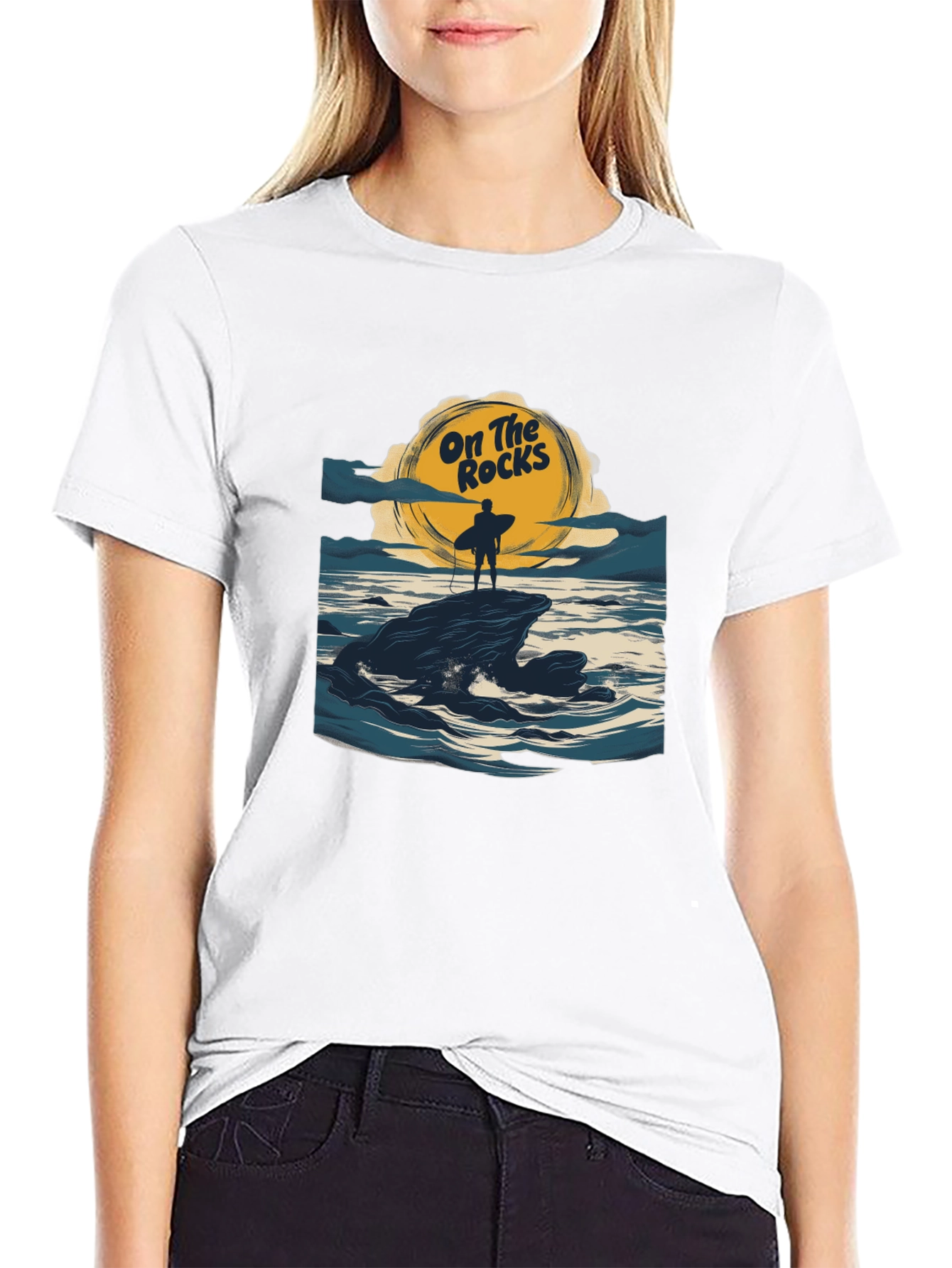 On The Rocks Graphic T-Shirt - Surf Design
