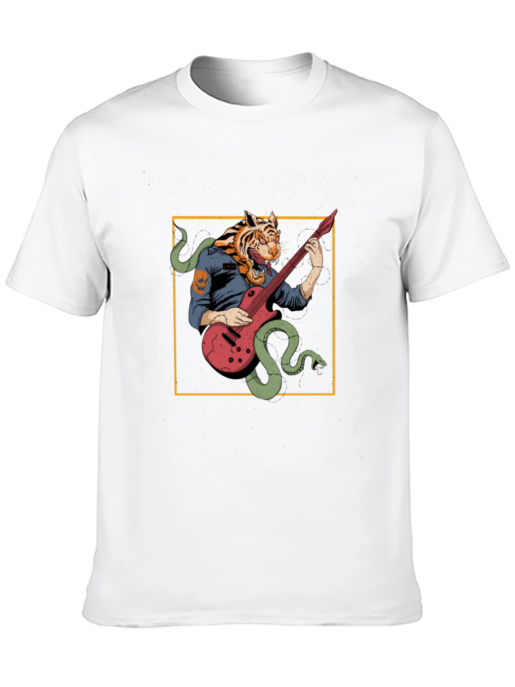 Tiger Musician Black Graphic T-Shirt