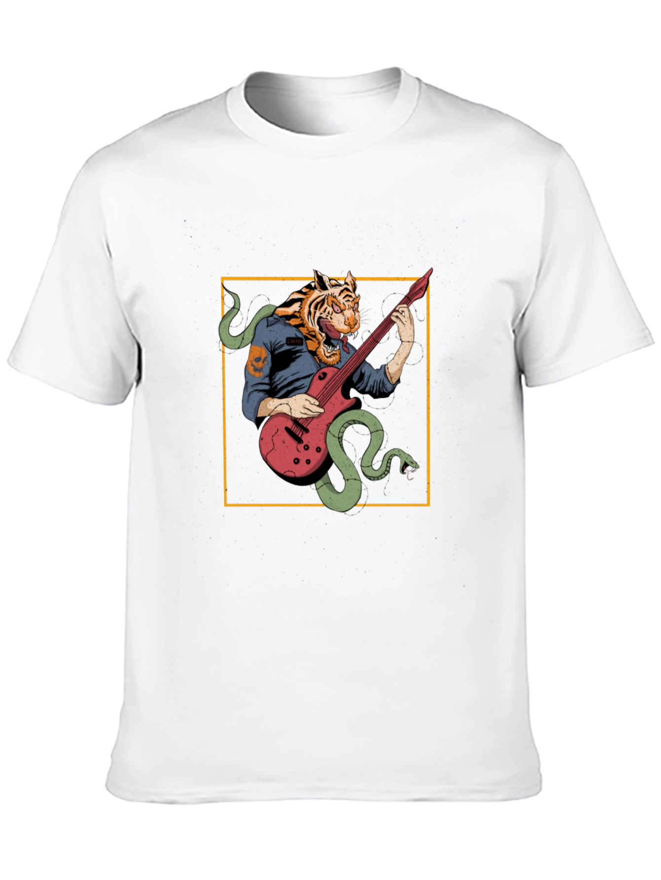 Tiger Musician Black Graphic T-Shirt