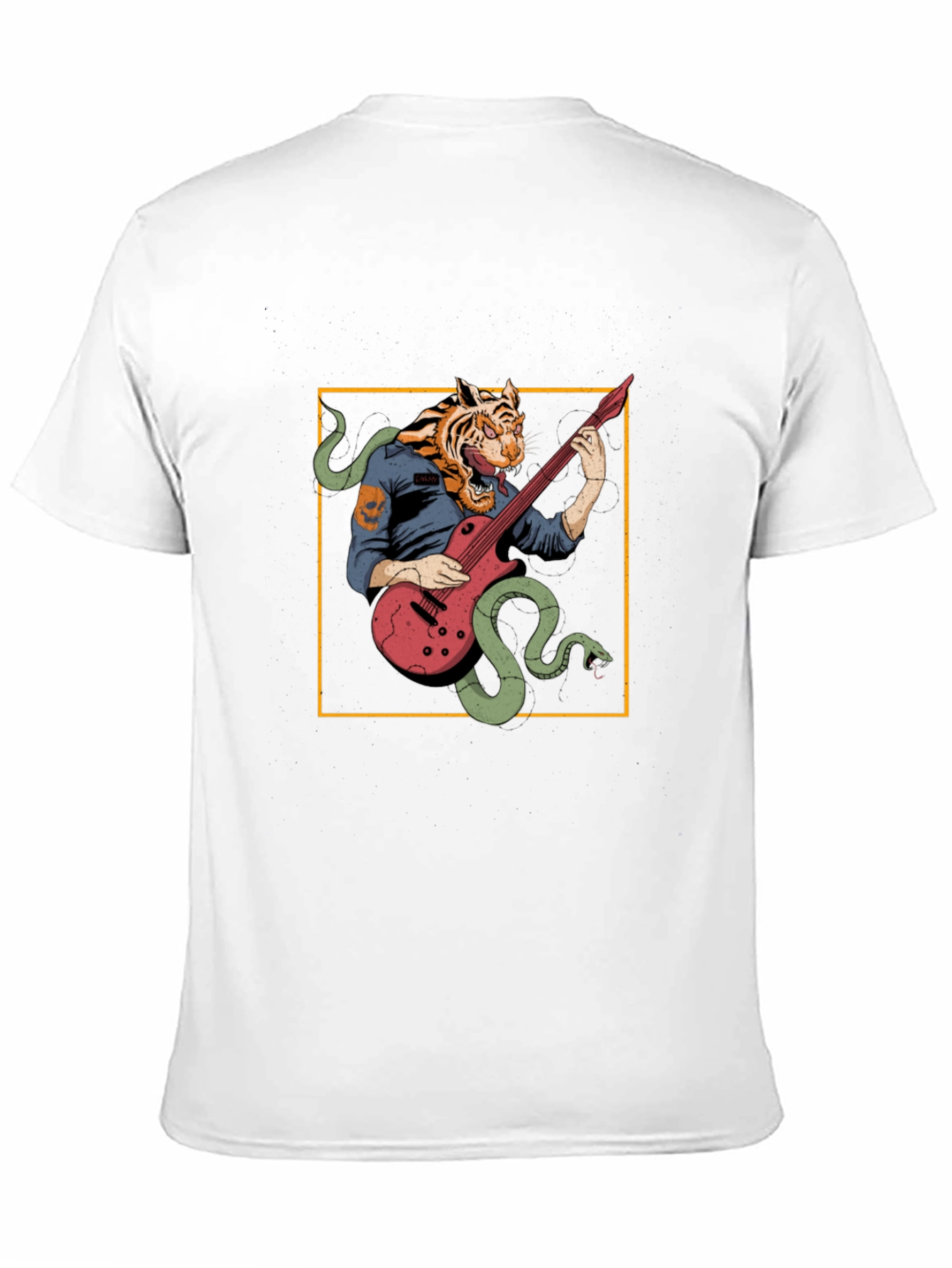 Tiger Musician Black Graphic T-Shirt