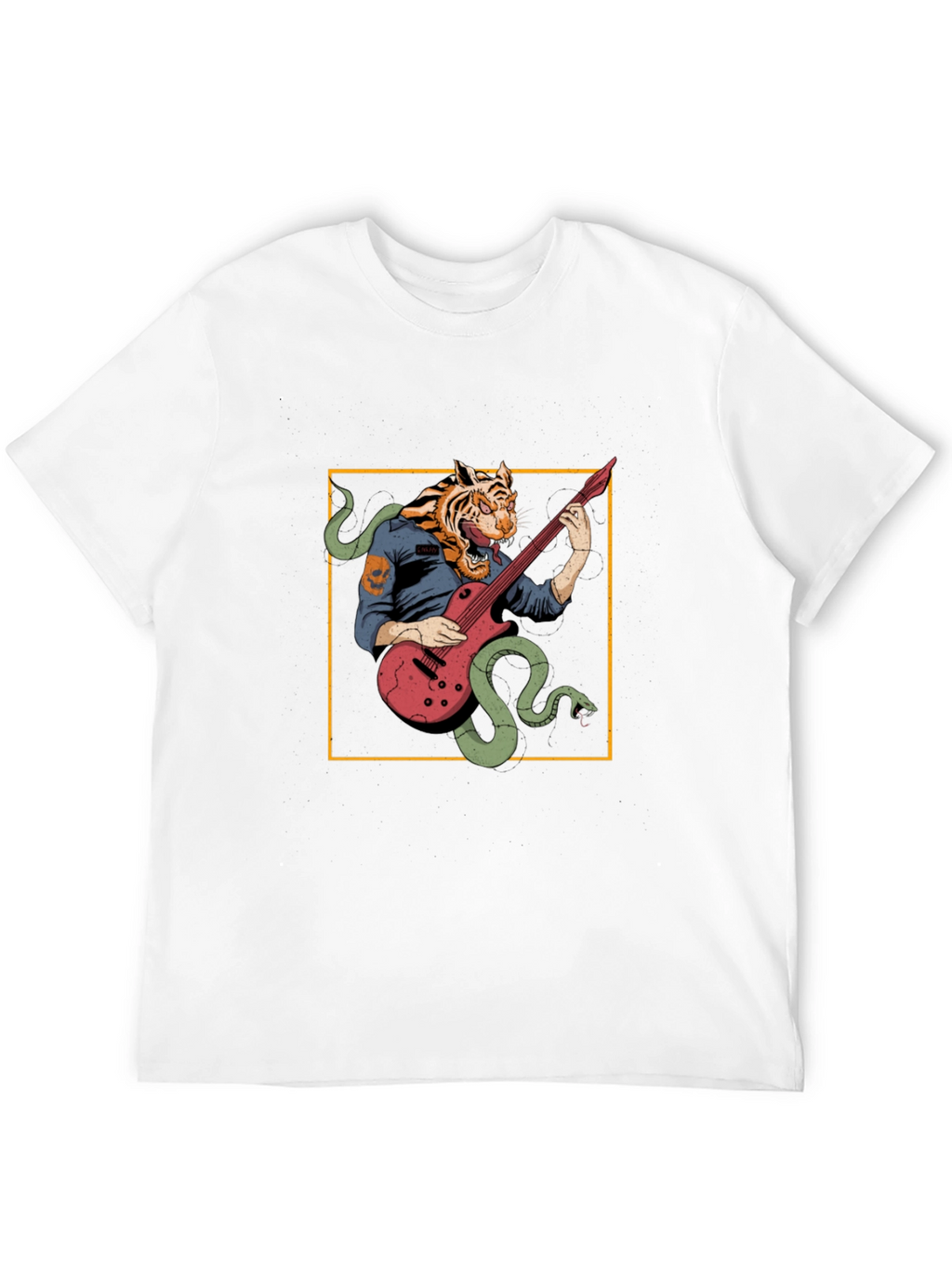 Tiger Musician Black Graphic T-Shirt