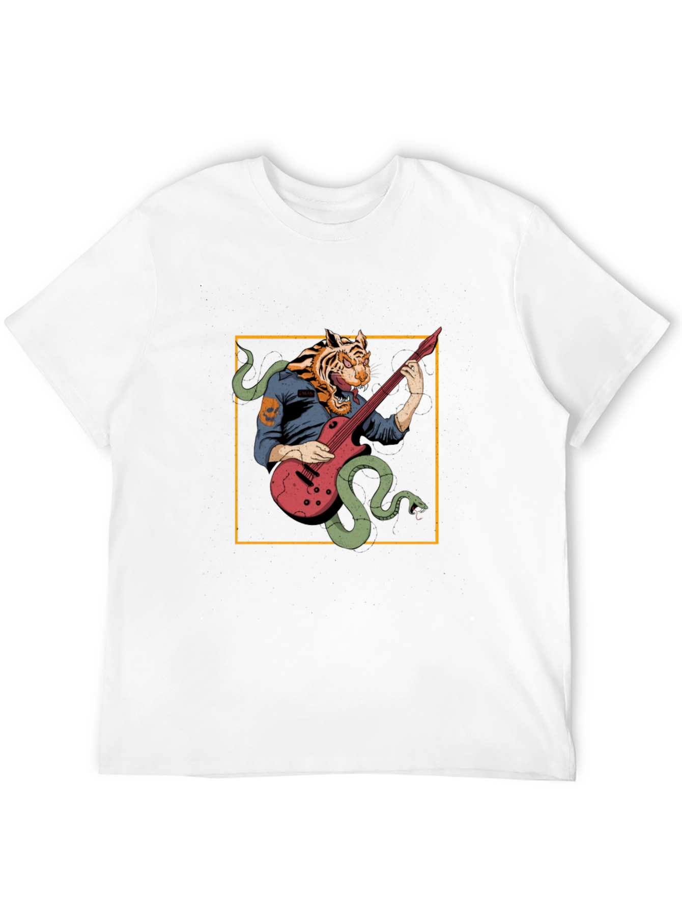 Tiger Musician Black Graphic T-Shirt