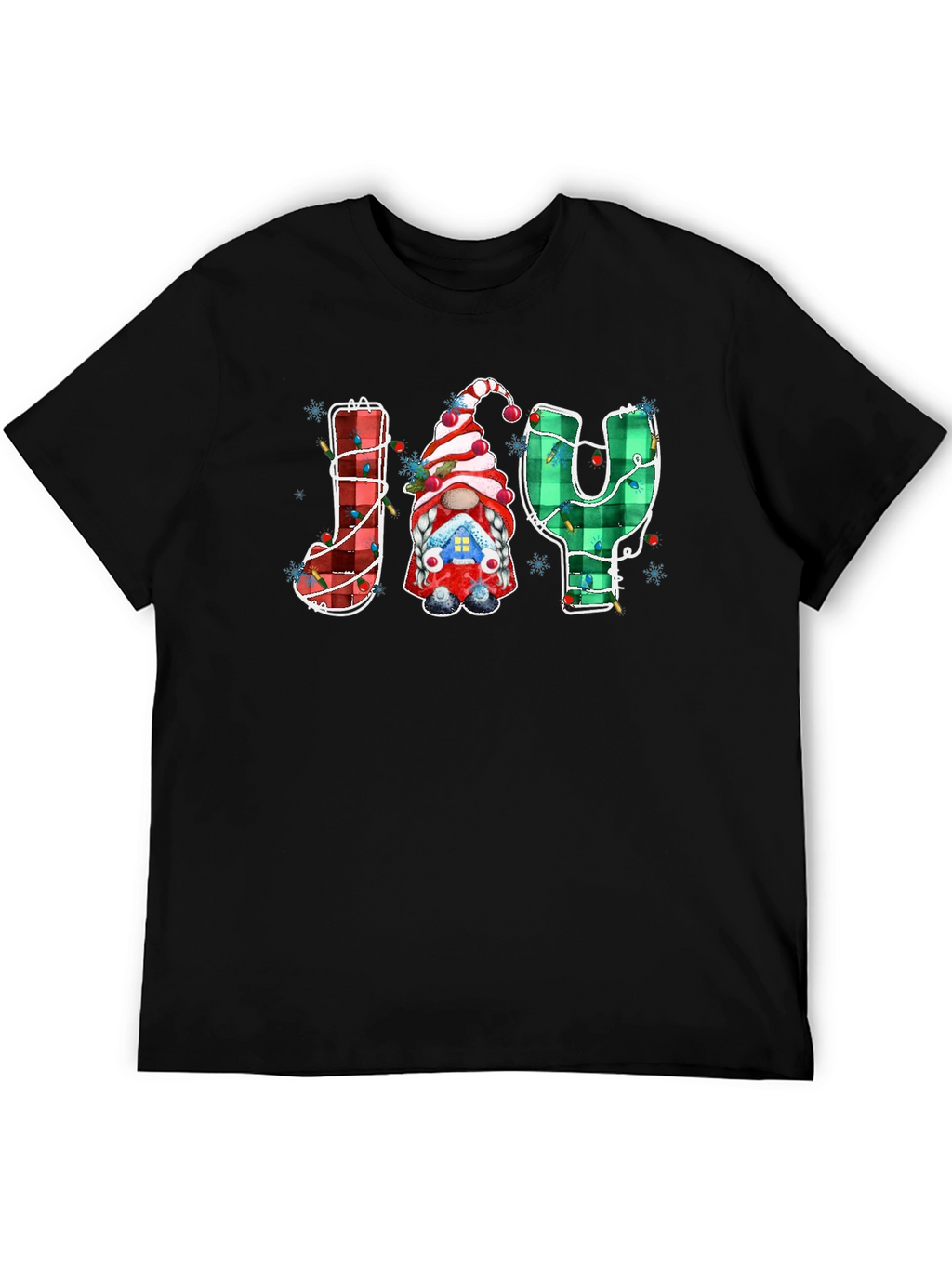 Festive Joy Gnome Christmas Graphic Tee