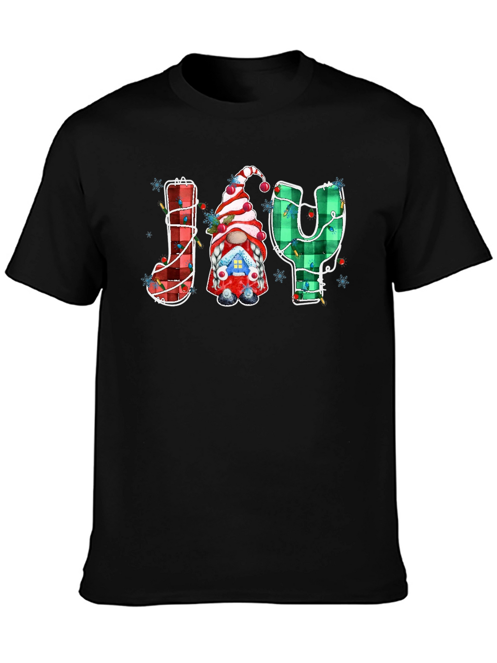 Festive Joy Gnome Christmas Graphic Tee