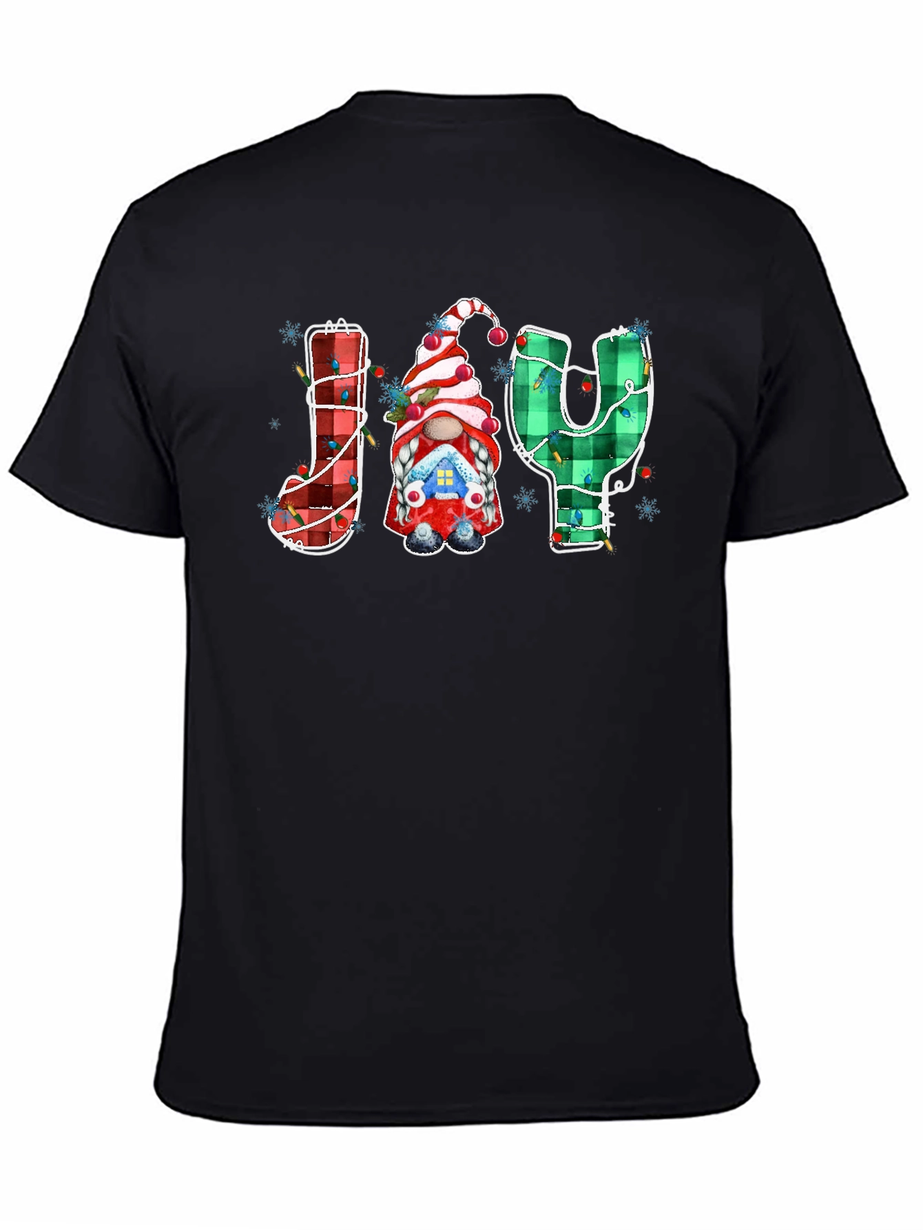 Festive Joy Gnome Christmas Graphic Tee