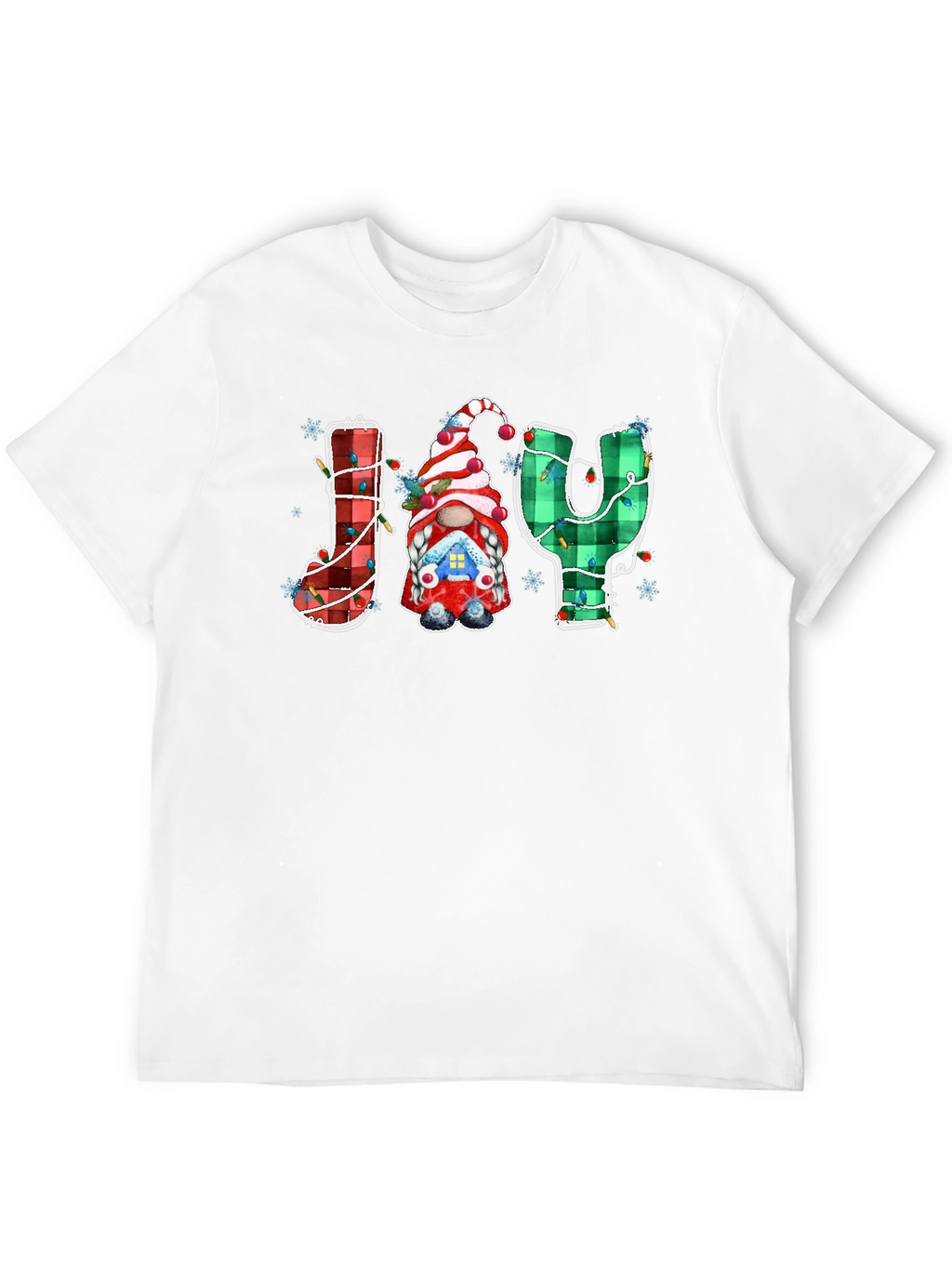 Festive Joy Gnome Christmas Graphic Tee
