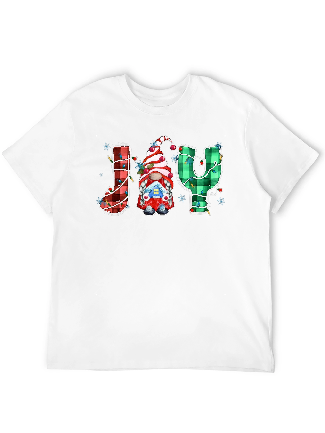 Festive Joy Gnome Christmas Graphic Tee