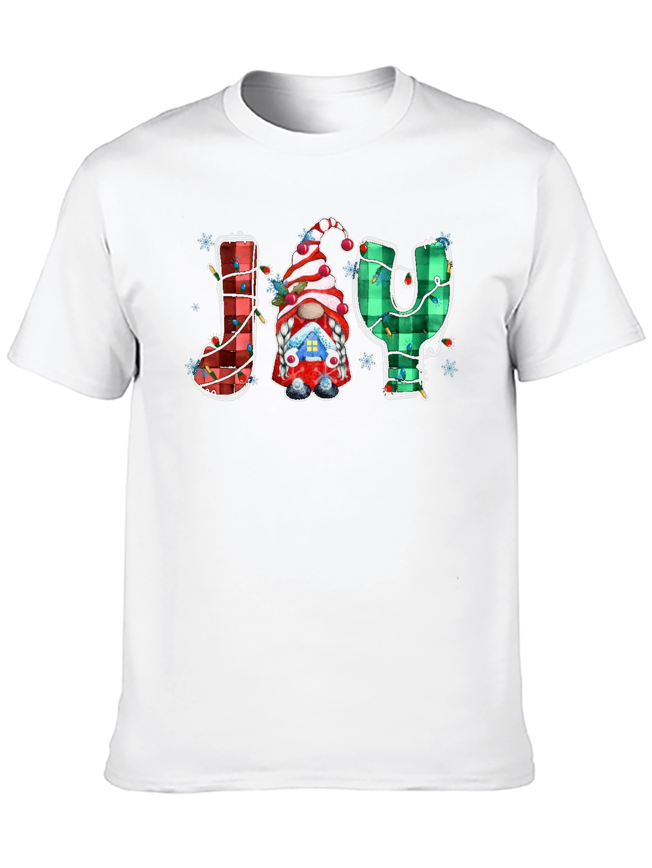 Festive Joy Gnome Christmas Graphic Tee