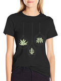 Cactus Graphic T-Shirt | Short Sleeve Crew Neck