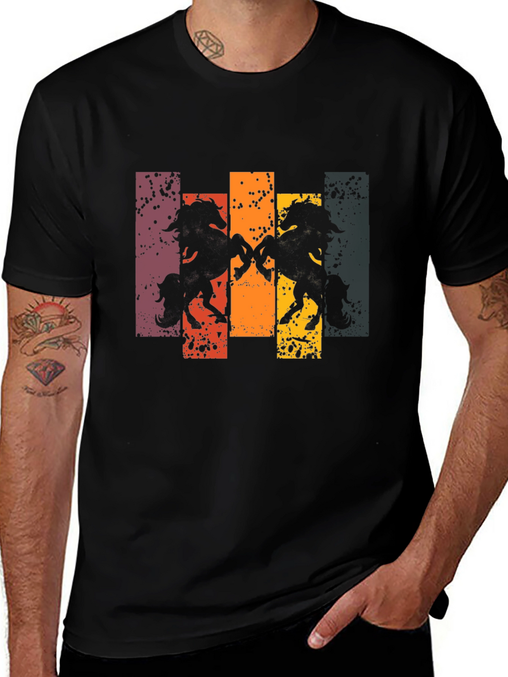 Retro Horse Silhouette Graphic Tee