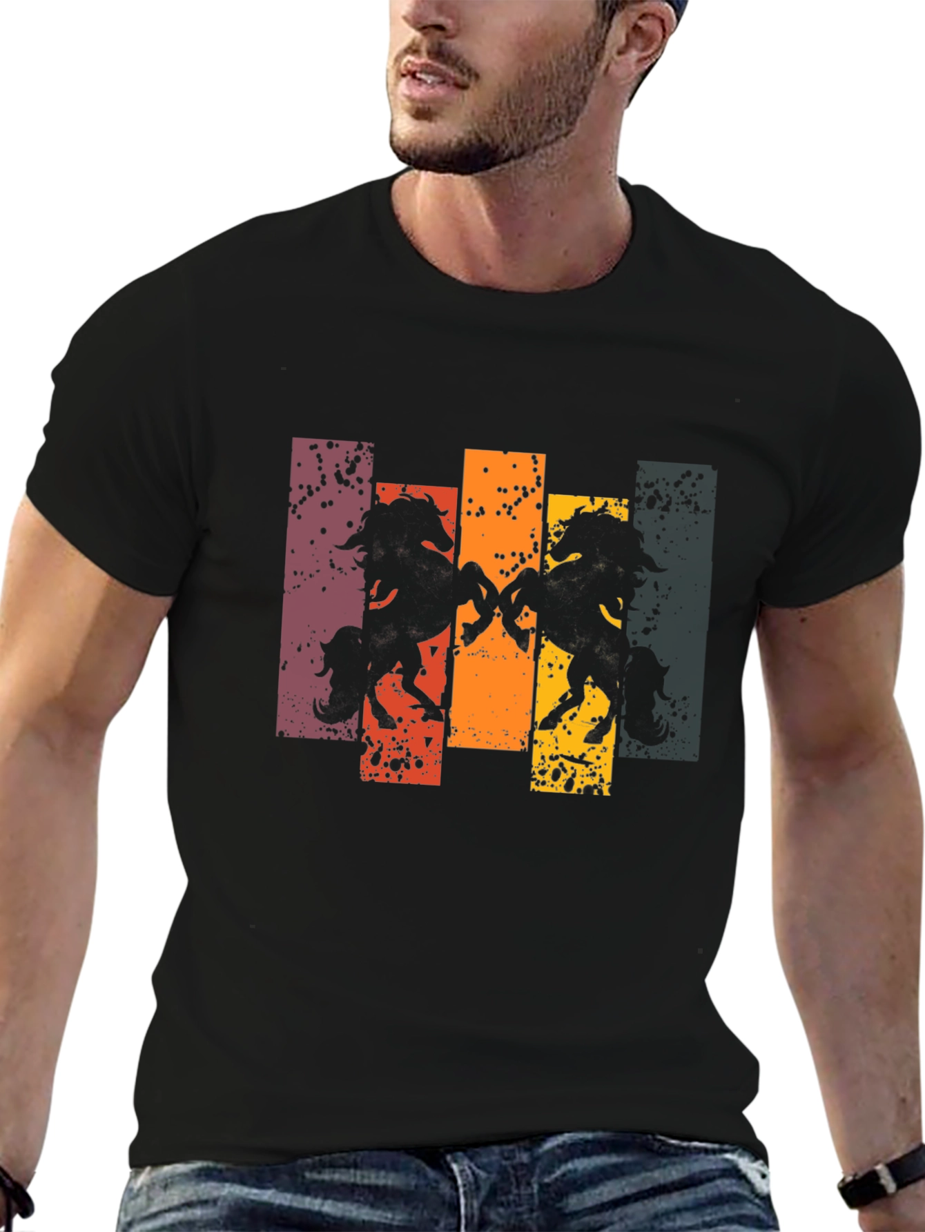 Retro Horse Silhouette Graphic Tee
