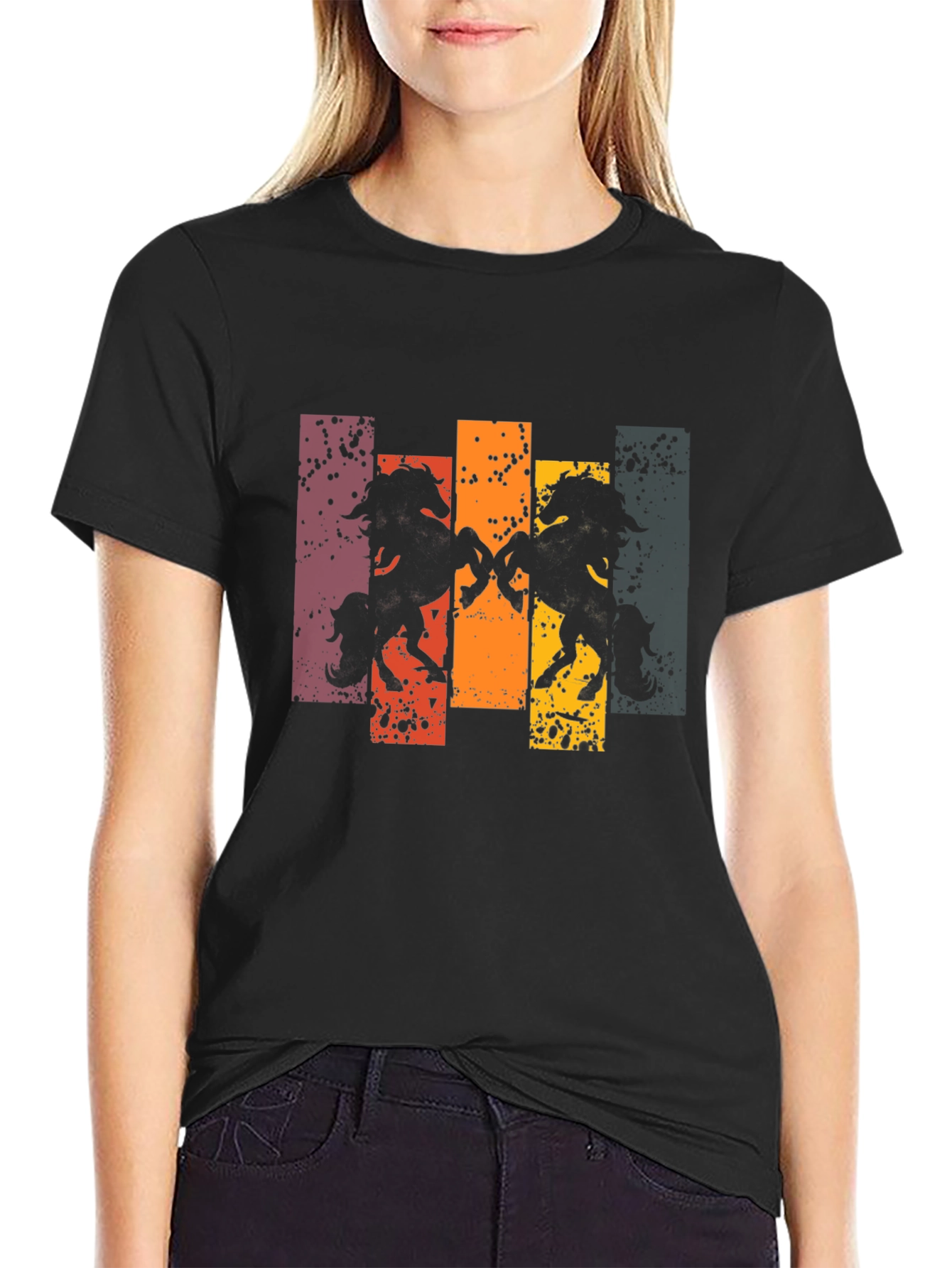 Retro Horse Silhouette Graphic Tee