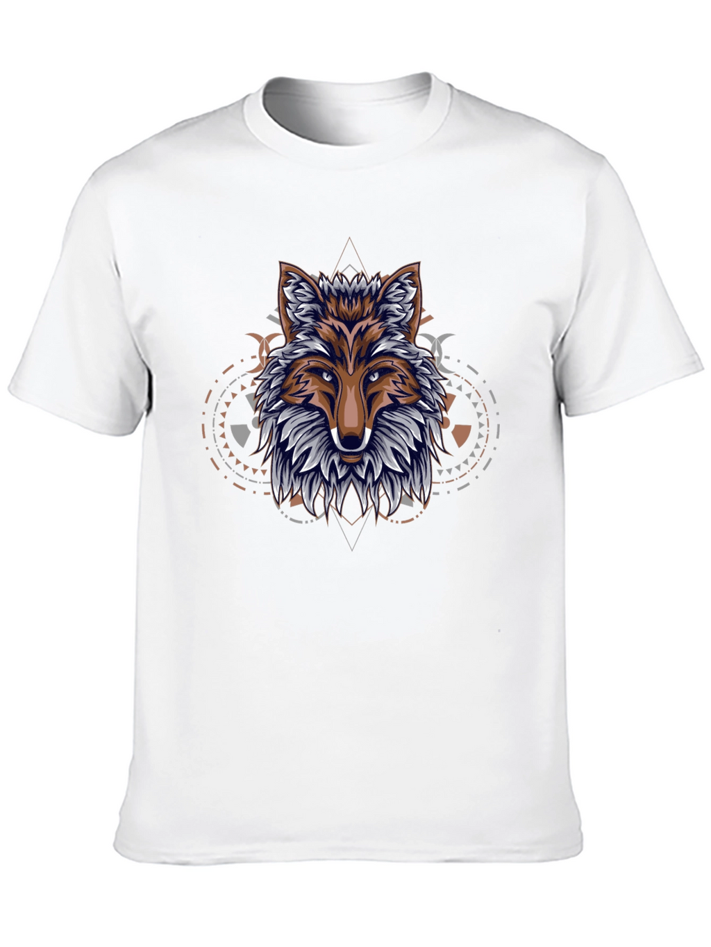 Geometric Fox Graphic Black T-Shirt