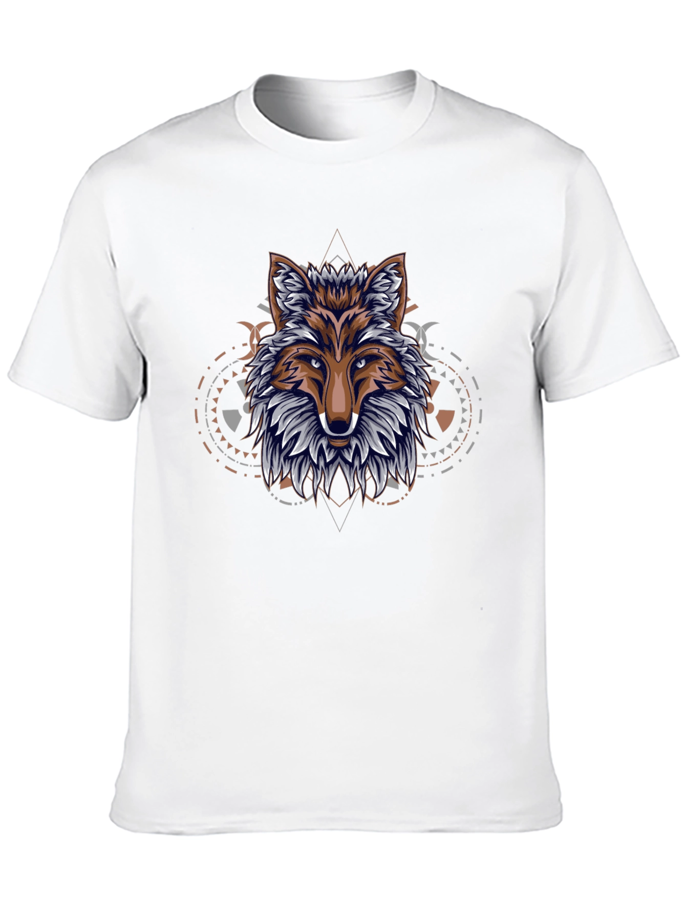 Geometric Fox Graphic Black T-Shirt