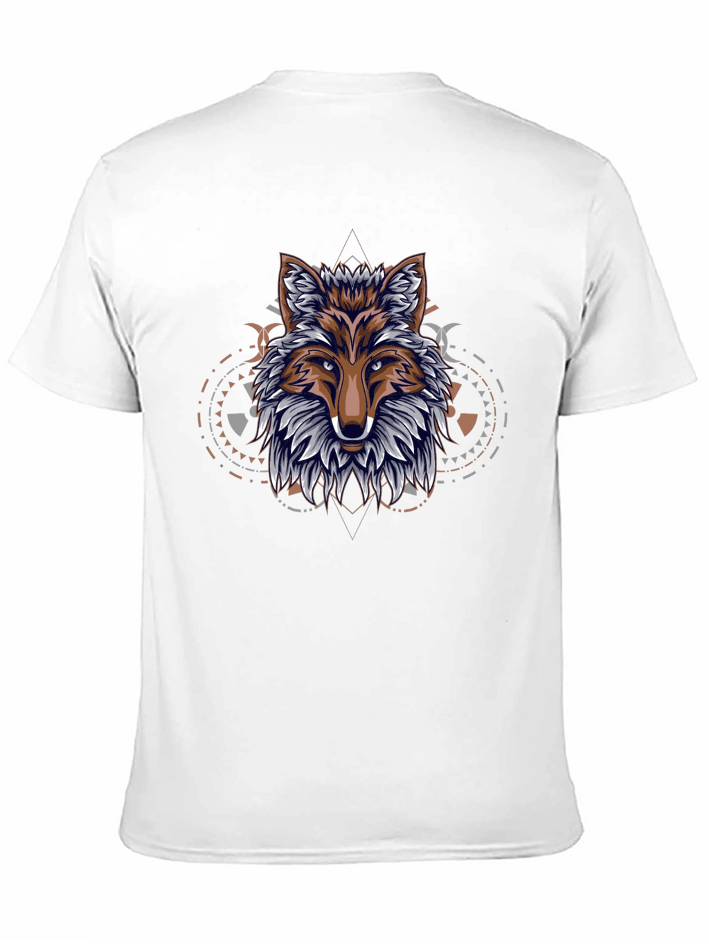 Geometric Fox Graphic Black T-Shirt