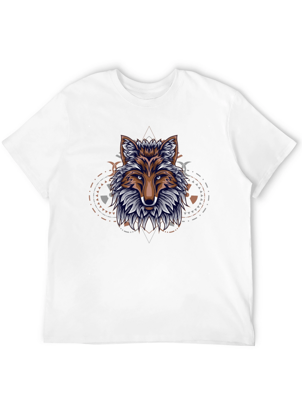 Geometric Fox Graphic Black T-Shirt