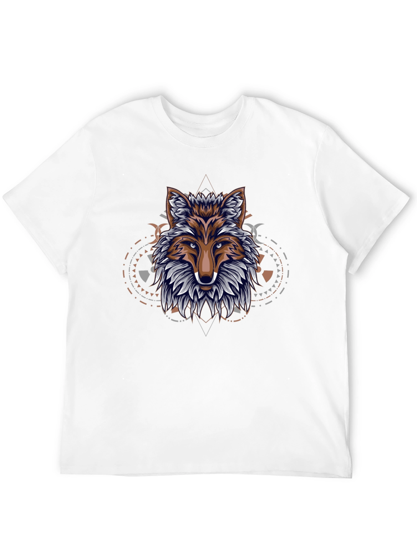 Geometric Fox Graphic Black T-Shirt