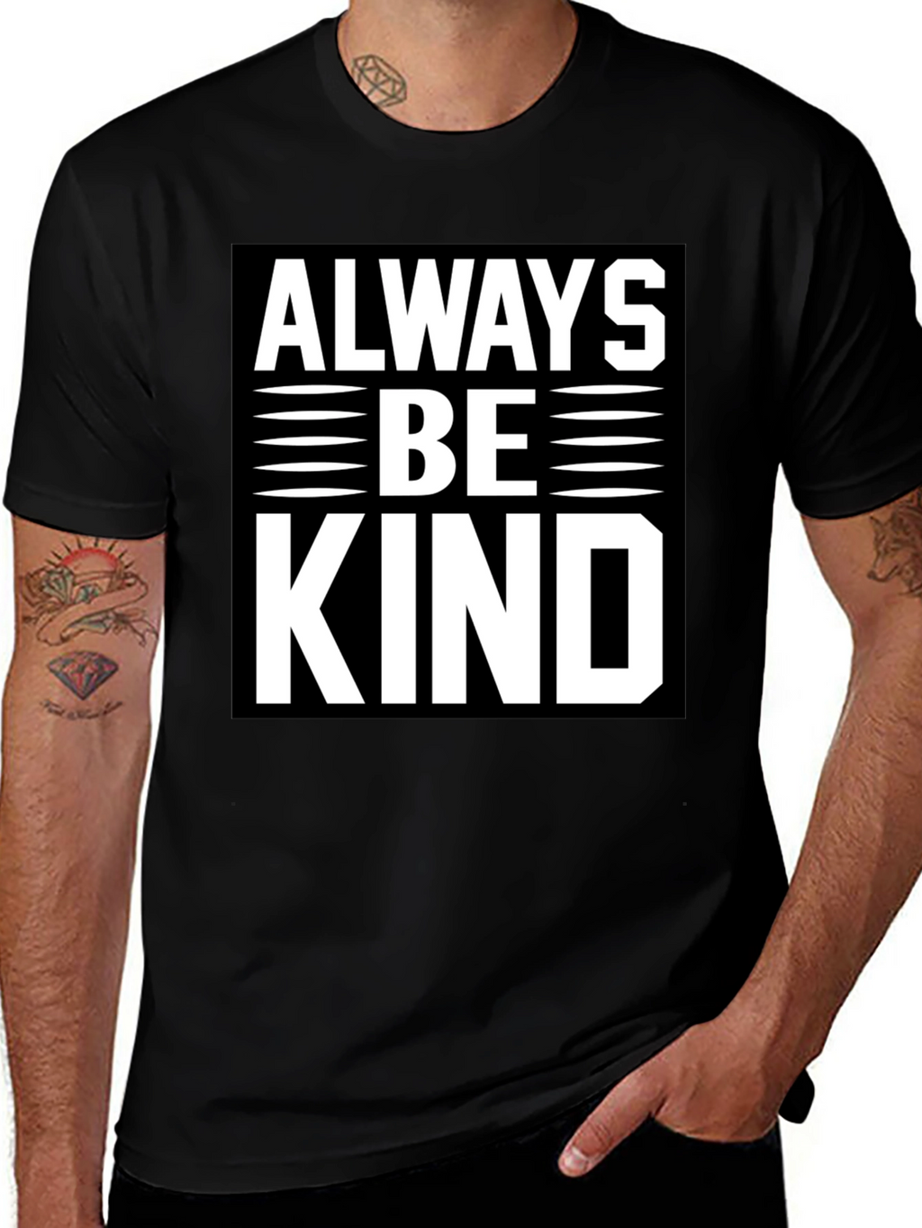 Always Be Kind Graphic Tee - Mens Black T-Shirt