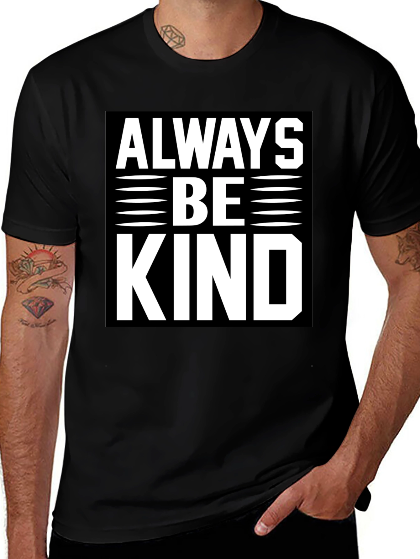 Always Be Kind Graphic Tee - Mens Black T-Shirt