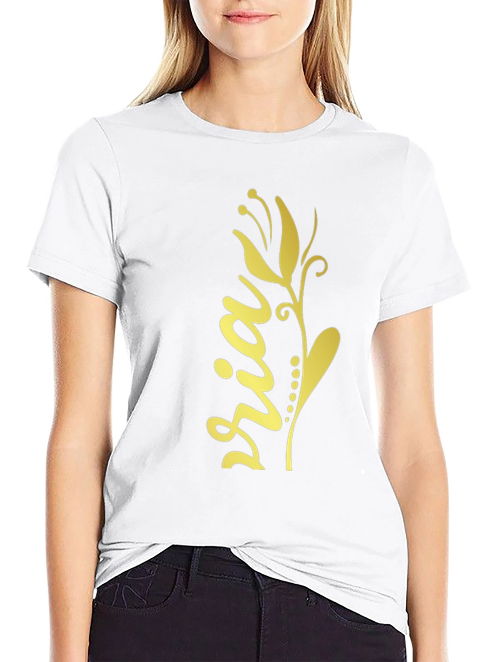 Floral Sria Graphic Tee - Stylish Cotton Blend
