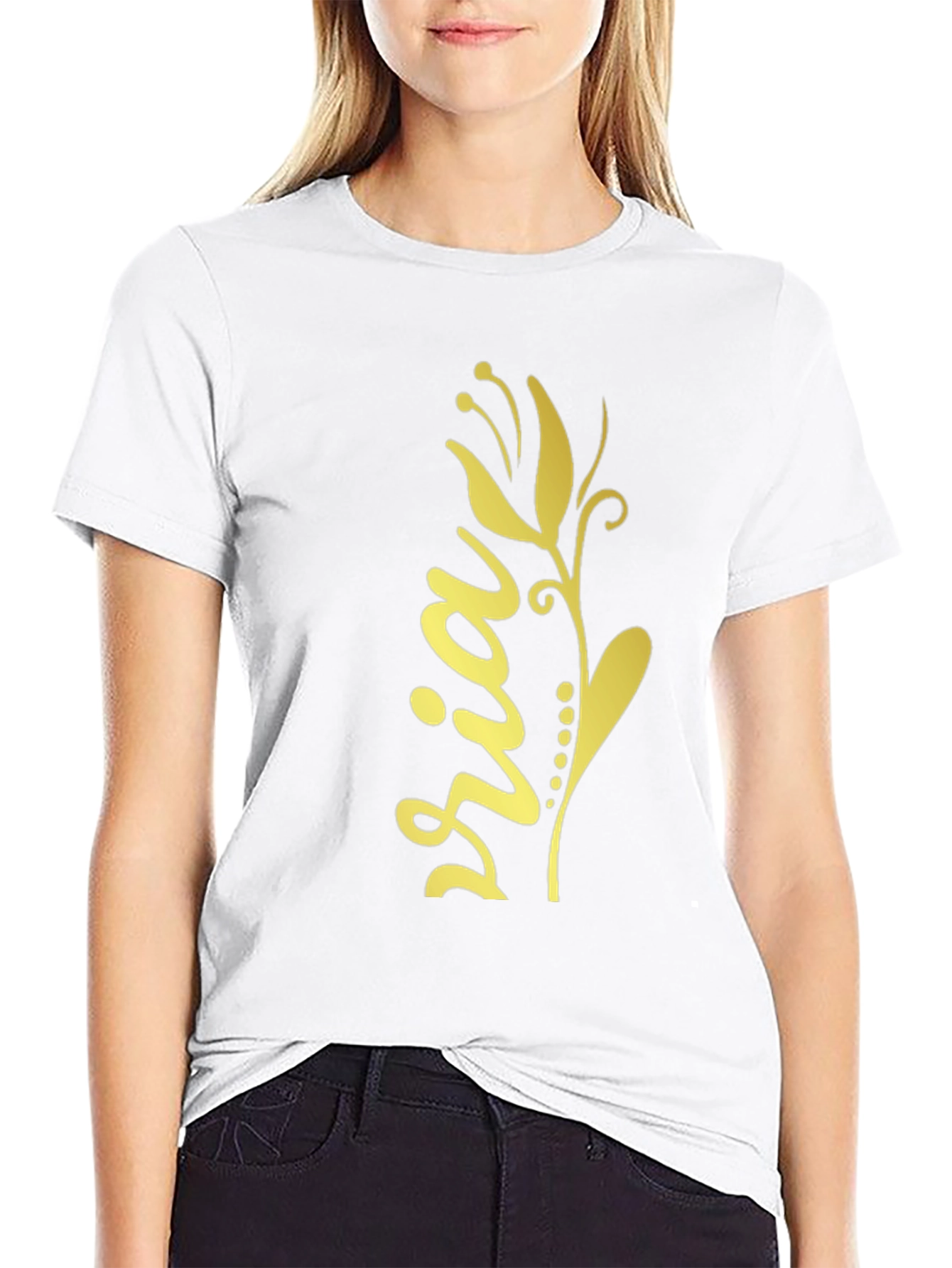Floral Sria Graphic Tee - Stylish Cotton Blend