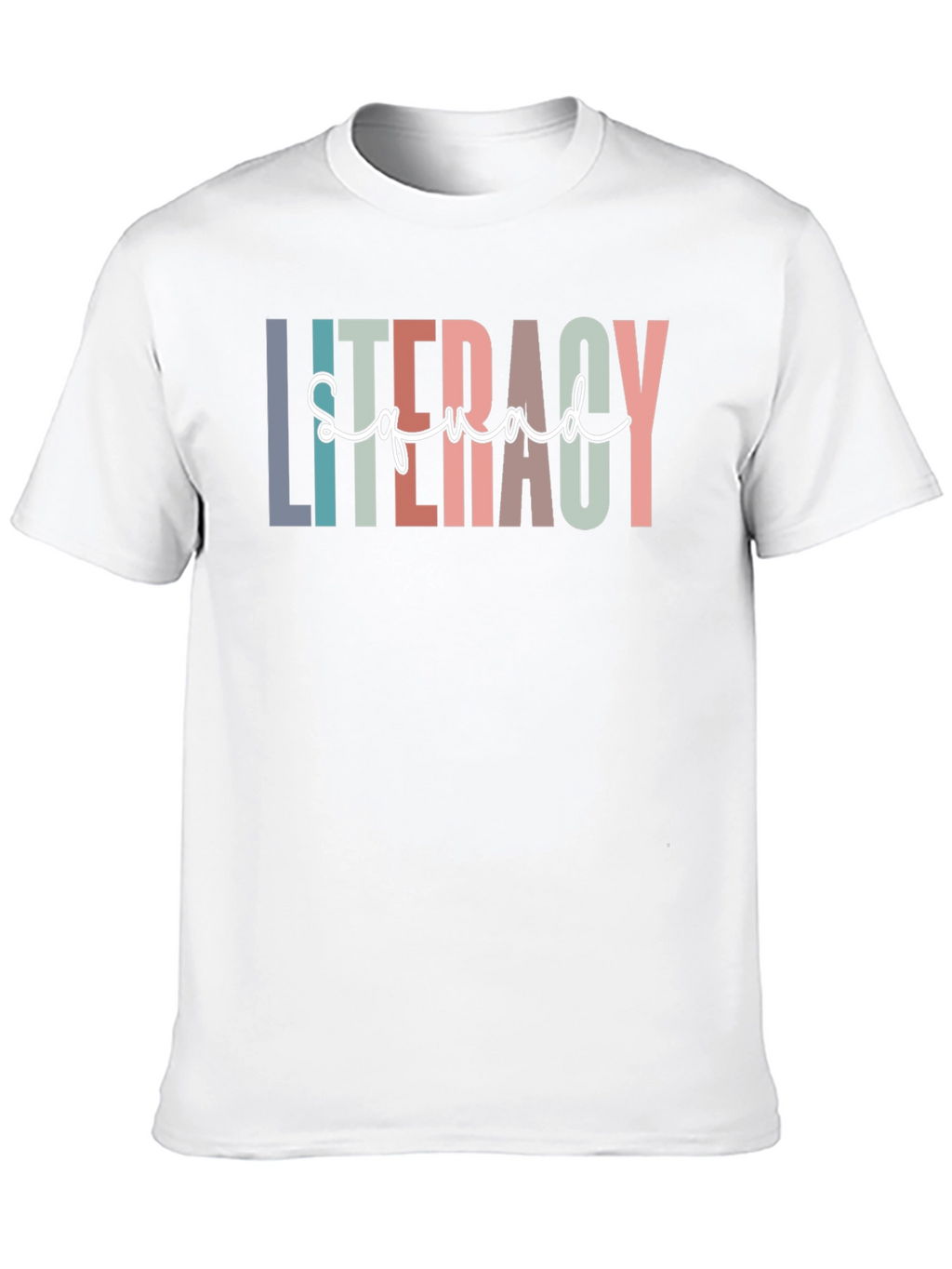 Literacy Squad Graphic T-Shirt - Black Crew Neck Tee