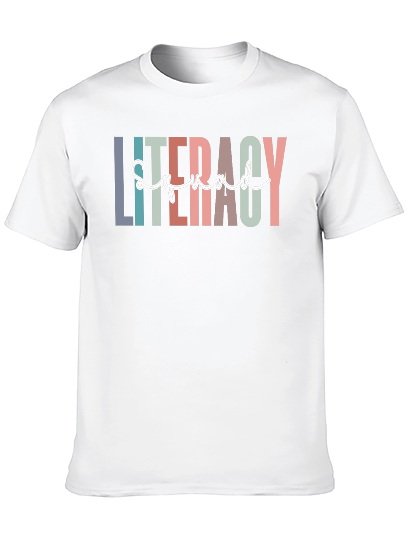 Literacy Squad Graphic T-Shirt - Black Crew Neck Tee