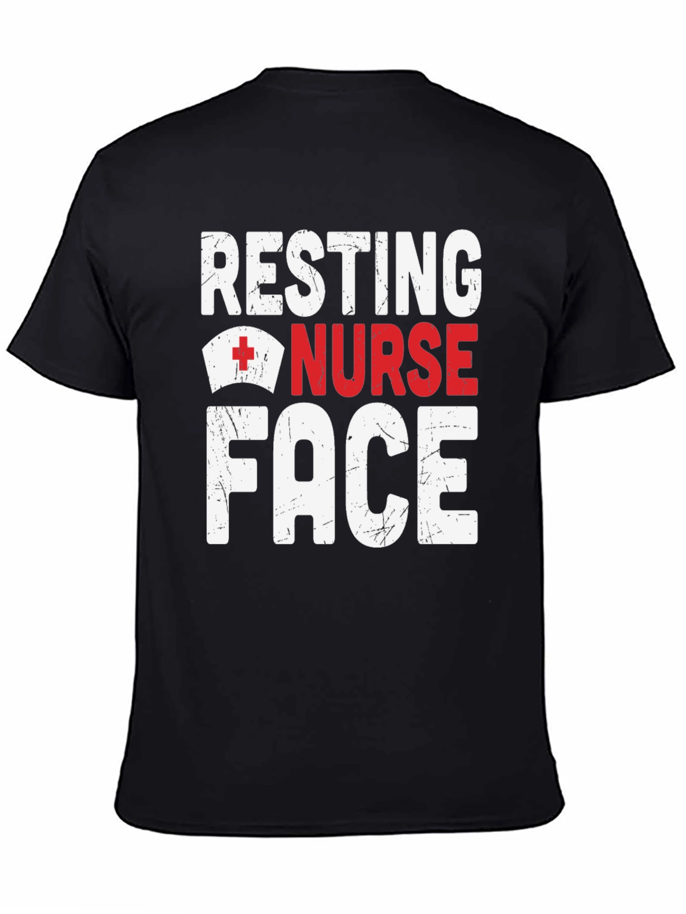 Resting Nurse Face Graphic T-Shirt - Black