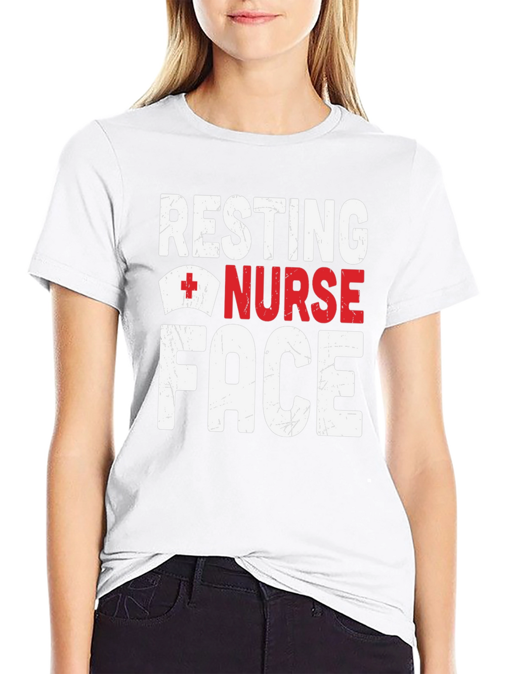 Resting Nurse Face Graphic T-Shirt - Black