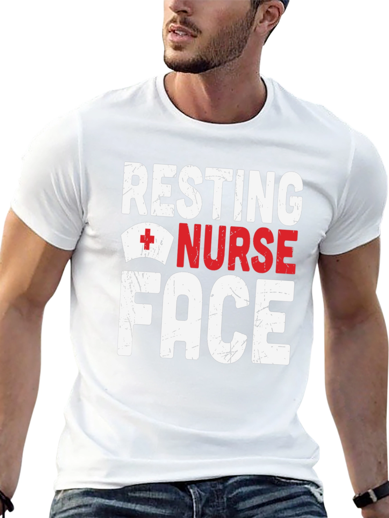 Resting Nurse Face Graphic T-Shirt - Black