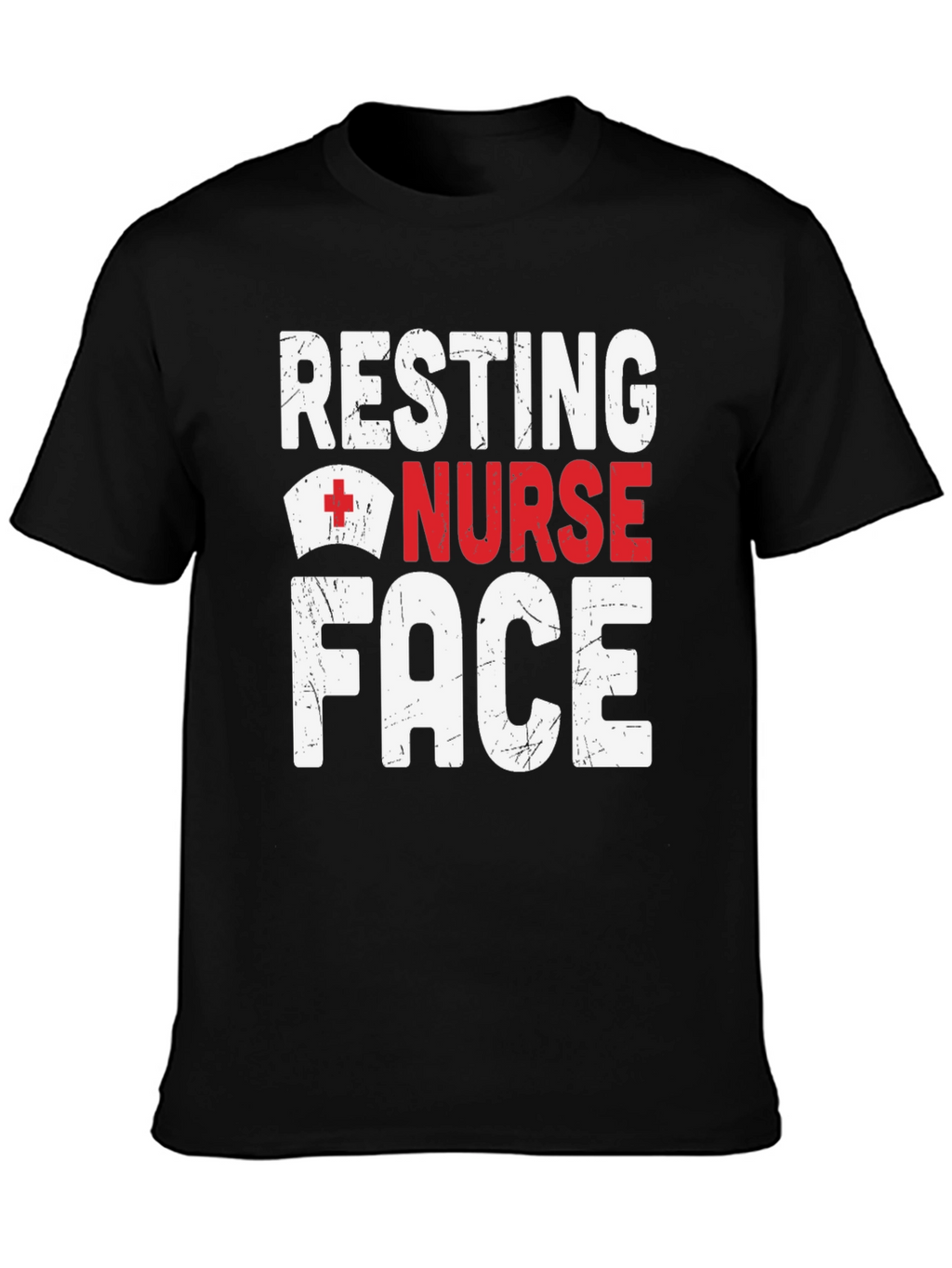 Resting Nurse Face Graphic T-Shirt - Black