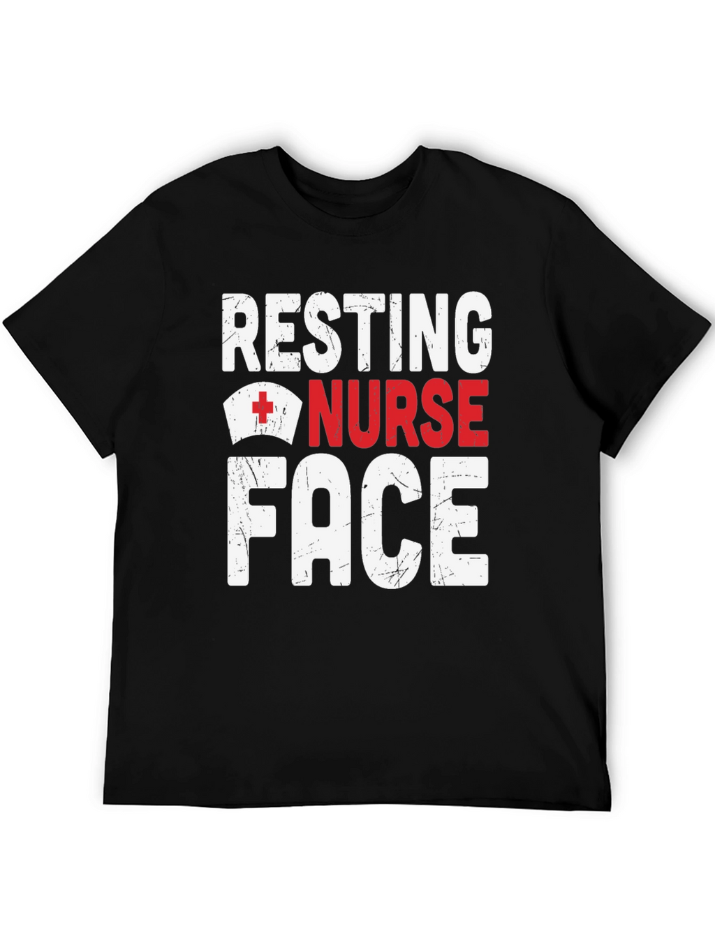 Resting Nurse Face Graphic T-Shirt - Black