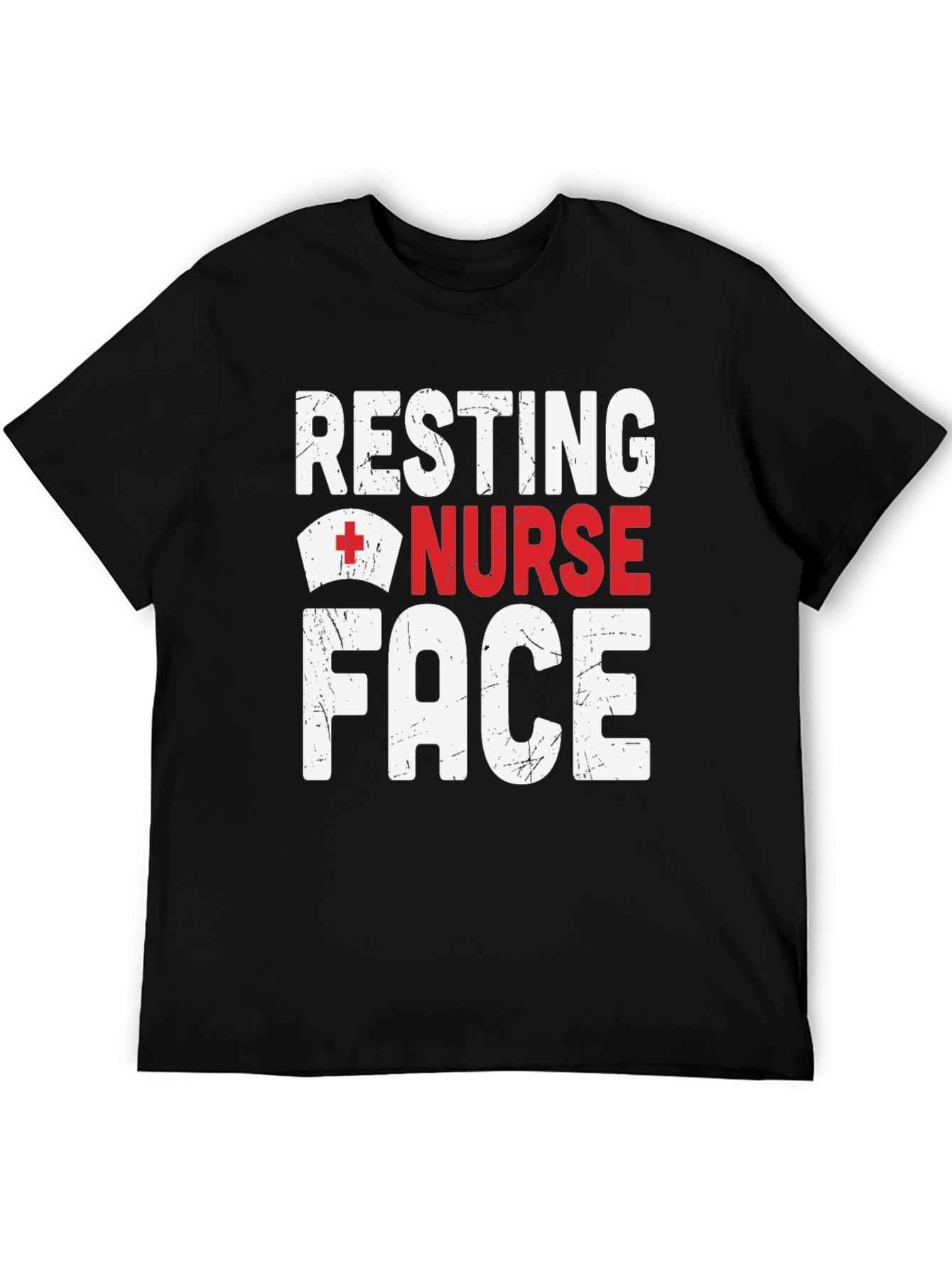 Resting Nurse Face Graphic T-Shirt - Black